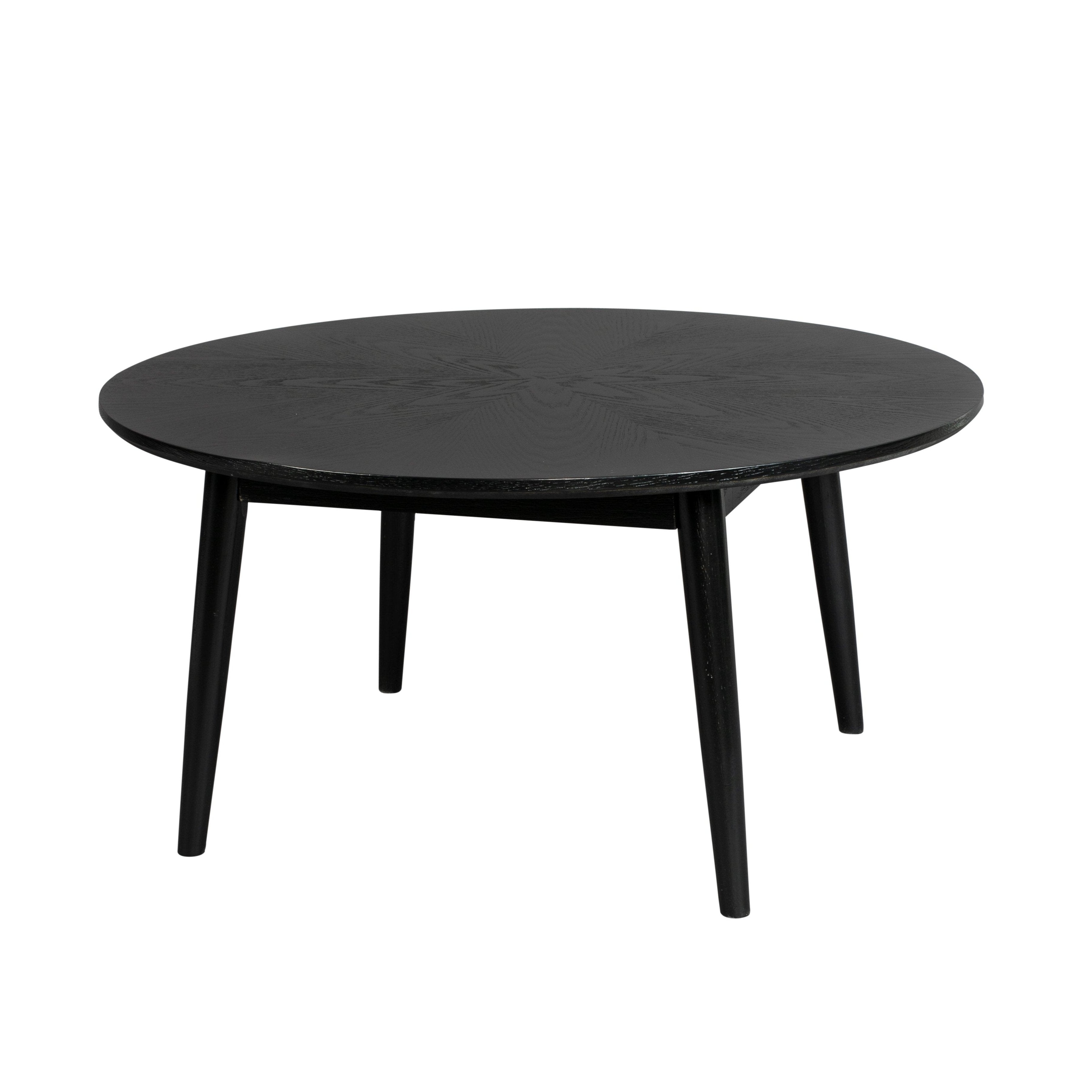 Runder Couchtisch Fabio Black Eiche Furnier
