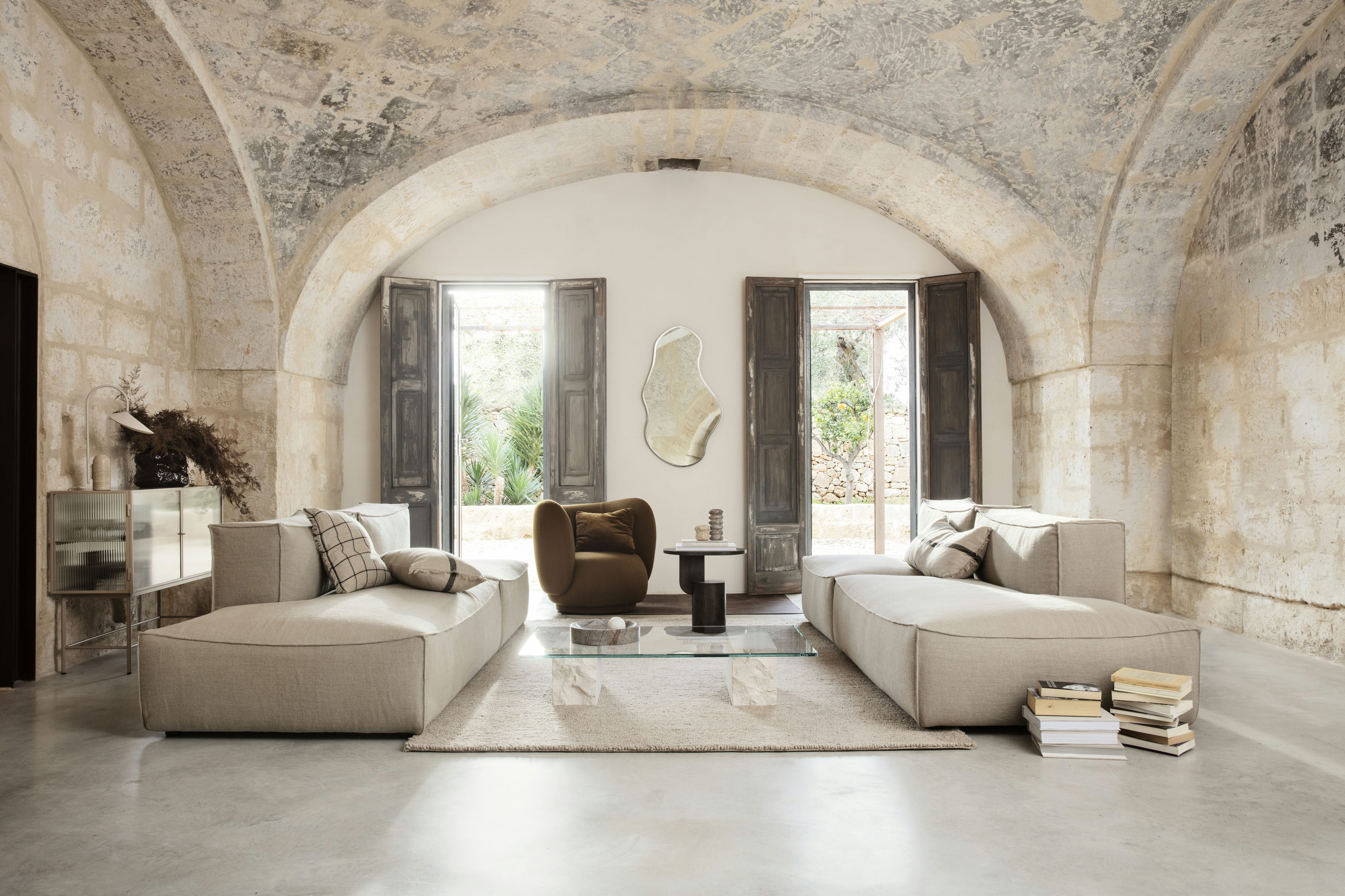 Fotel obrotowy RICO LOUNGE Wool Boucle kremowy