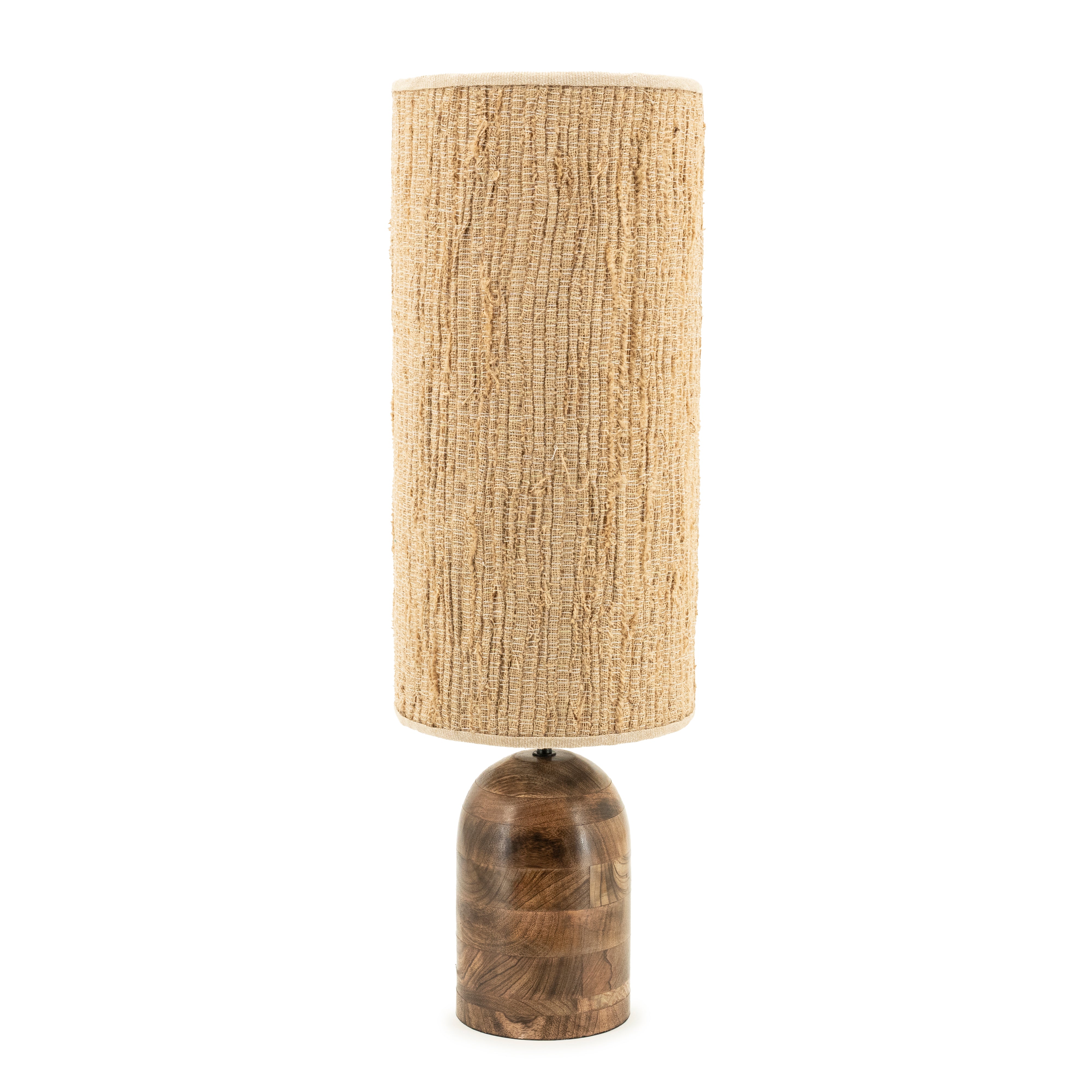 Lampa stołowa GADJA juta z drewnianą podstawą