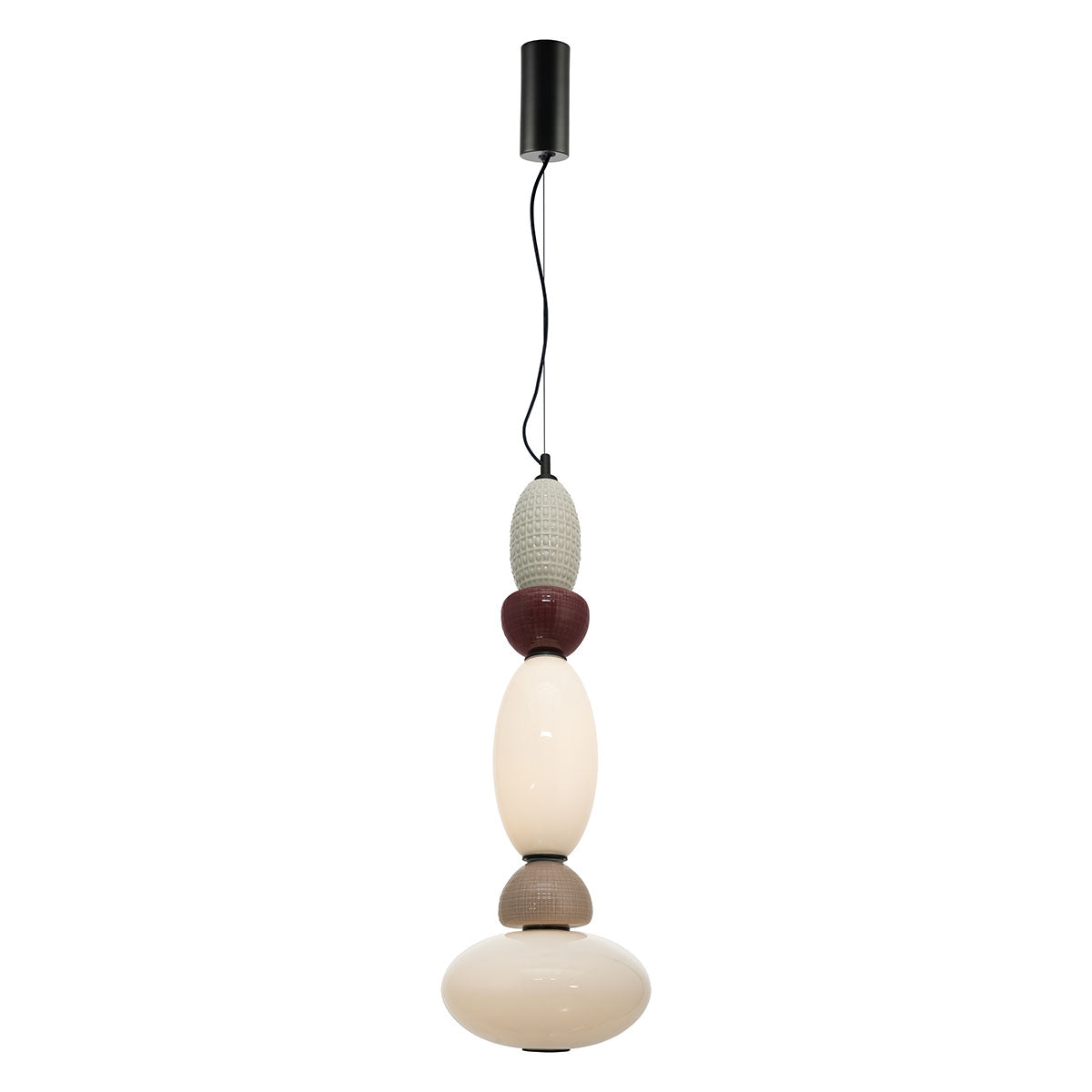Lampa wisząca pionowa GARCA kremowa ceramika