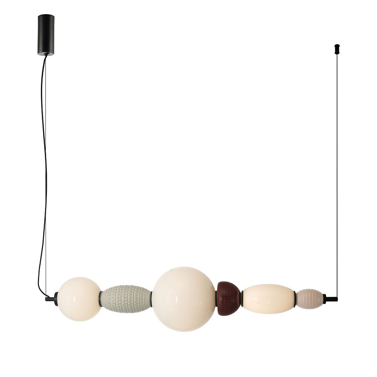 Lampa wisząca pozioma GARCA kremowa ceramika