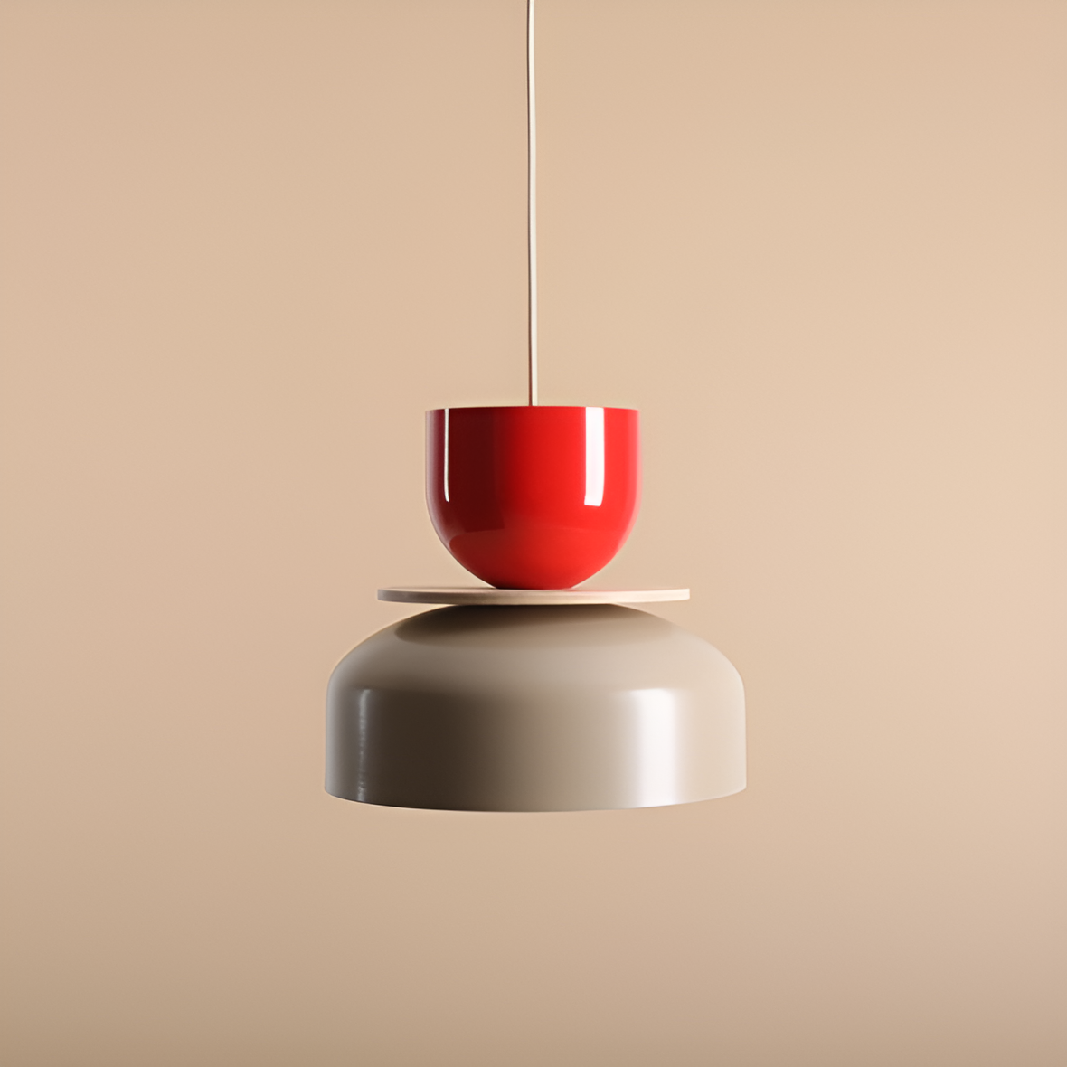Lampa wisząca UTO czerwony z beżowym