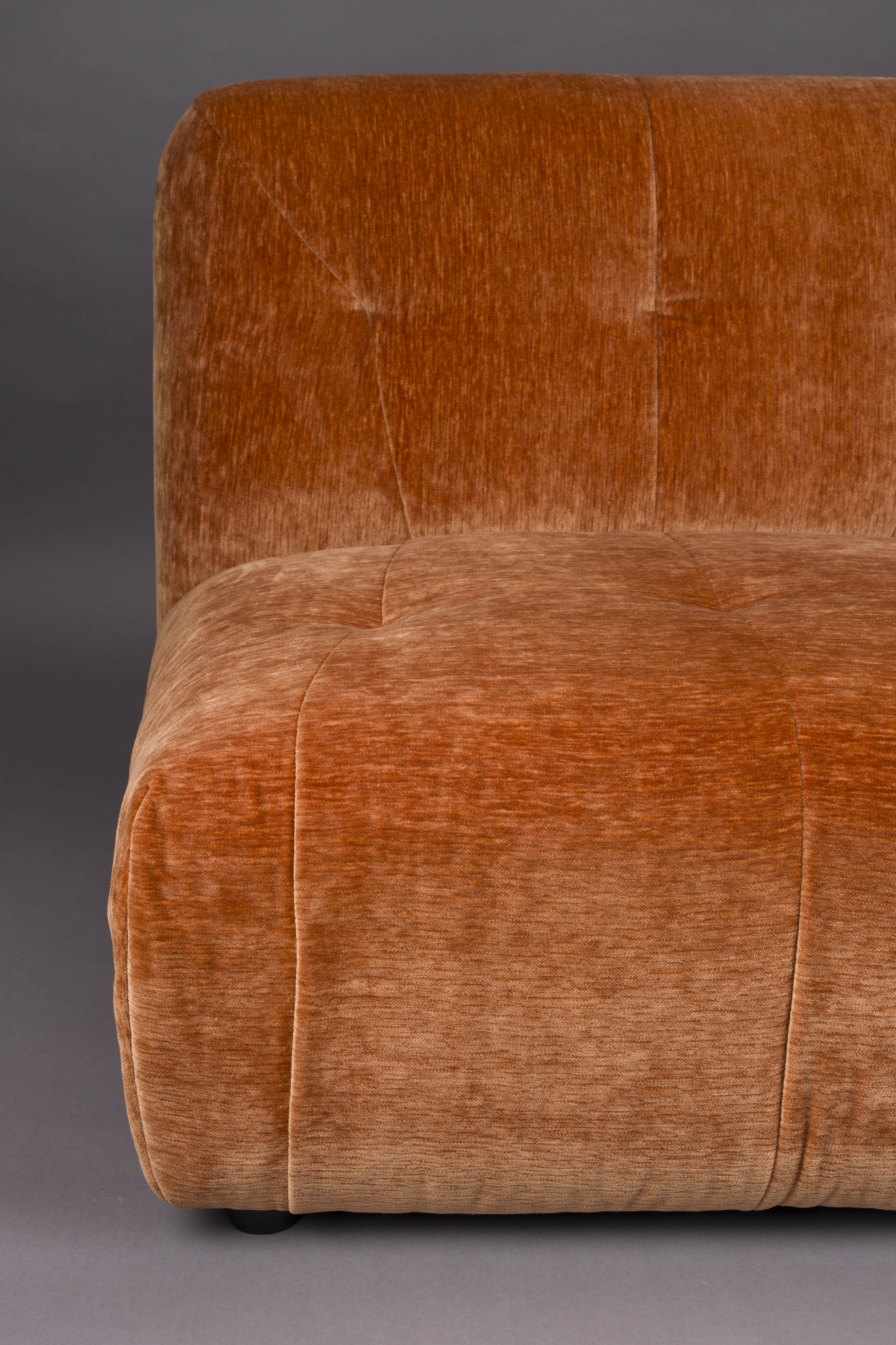 Sofa modułowa GIADA - element środkowy brązowy welur
