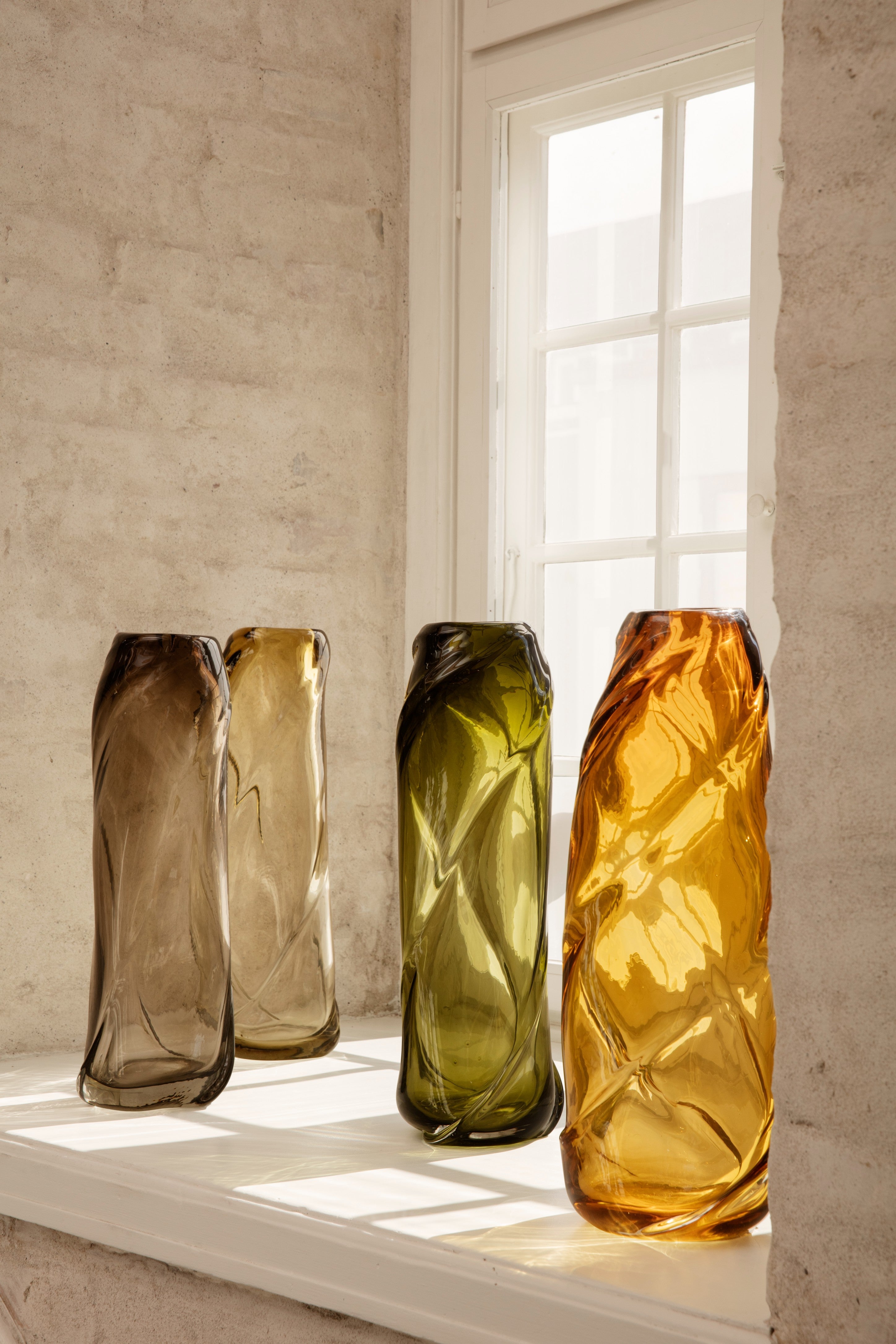 Wazon WATER TALL SWIRL bursztynowy