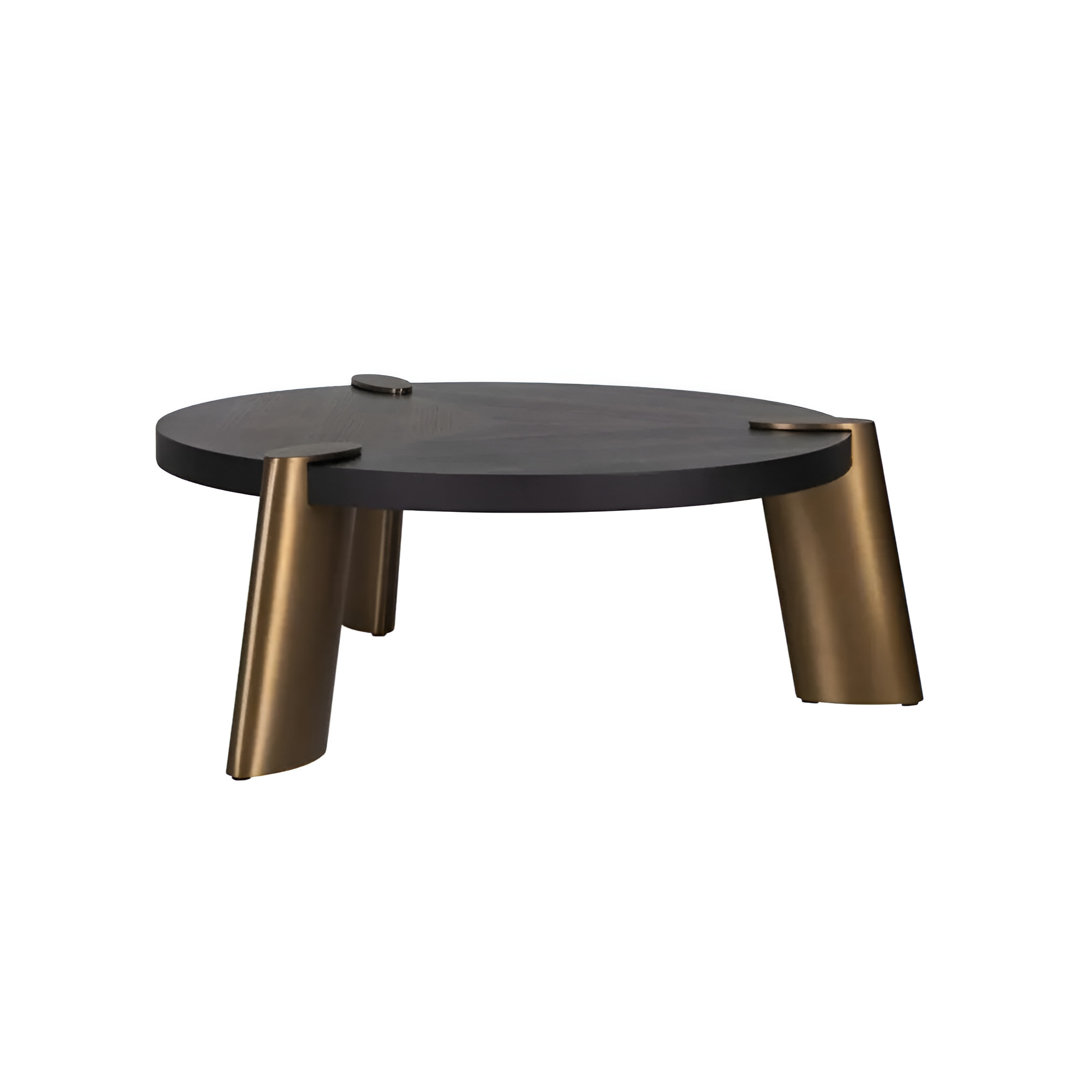 BRODY black coffee table with brass base