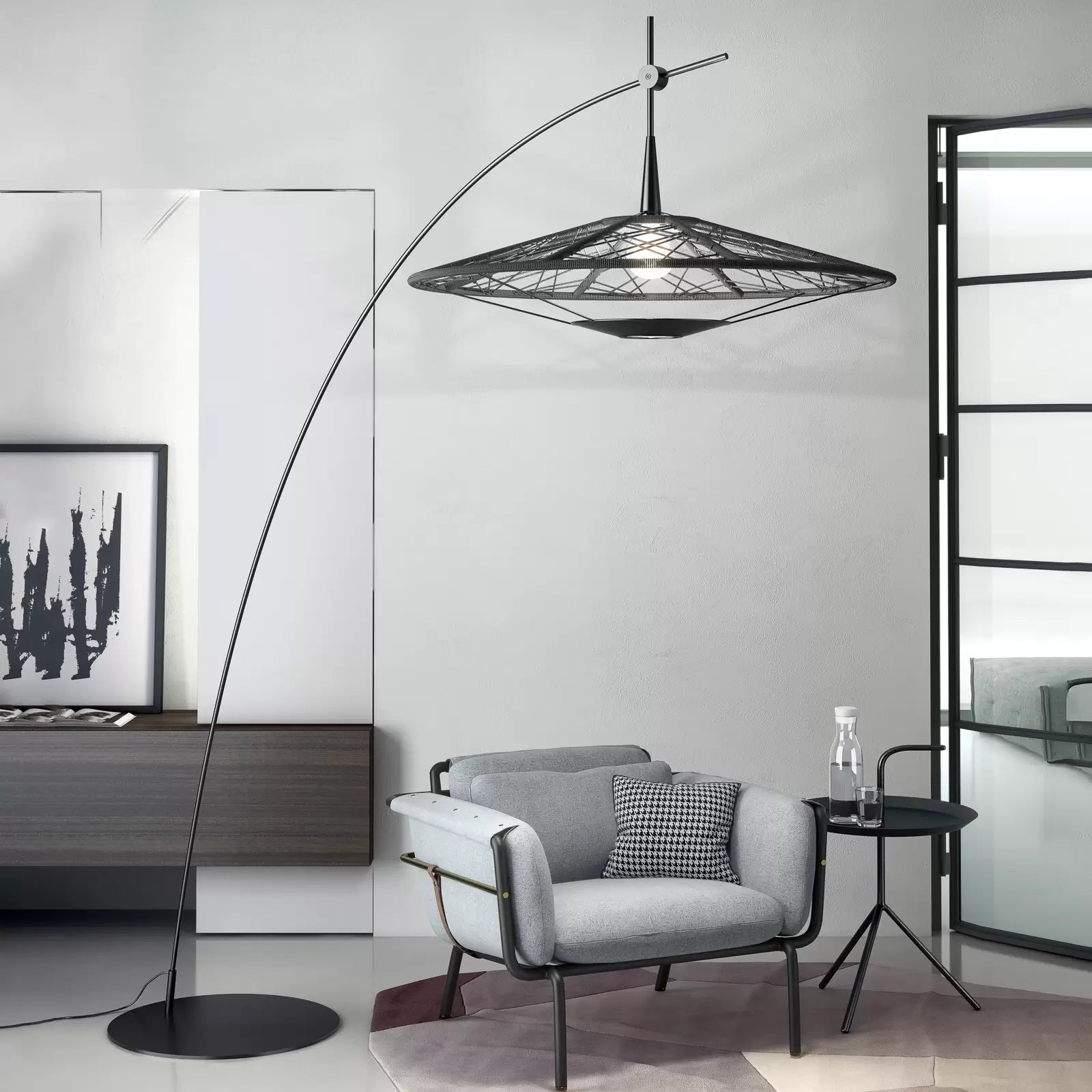 Lampa podłogowa łukowa CARPA czarny