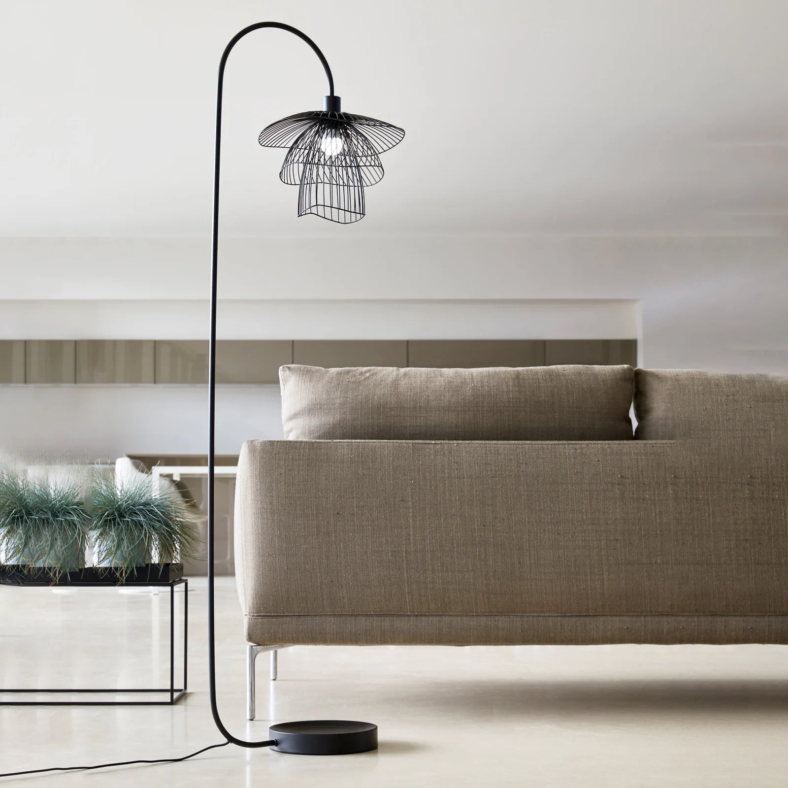 Lampa podłogowa PAPILLON szampański złoty