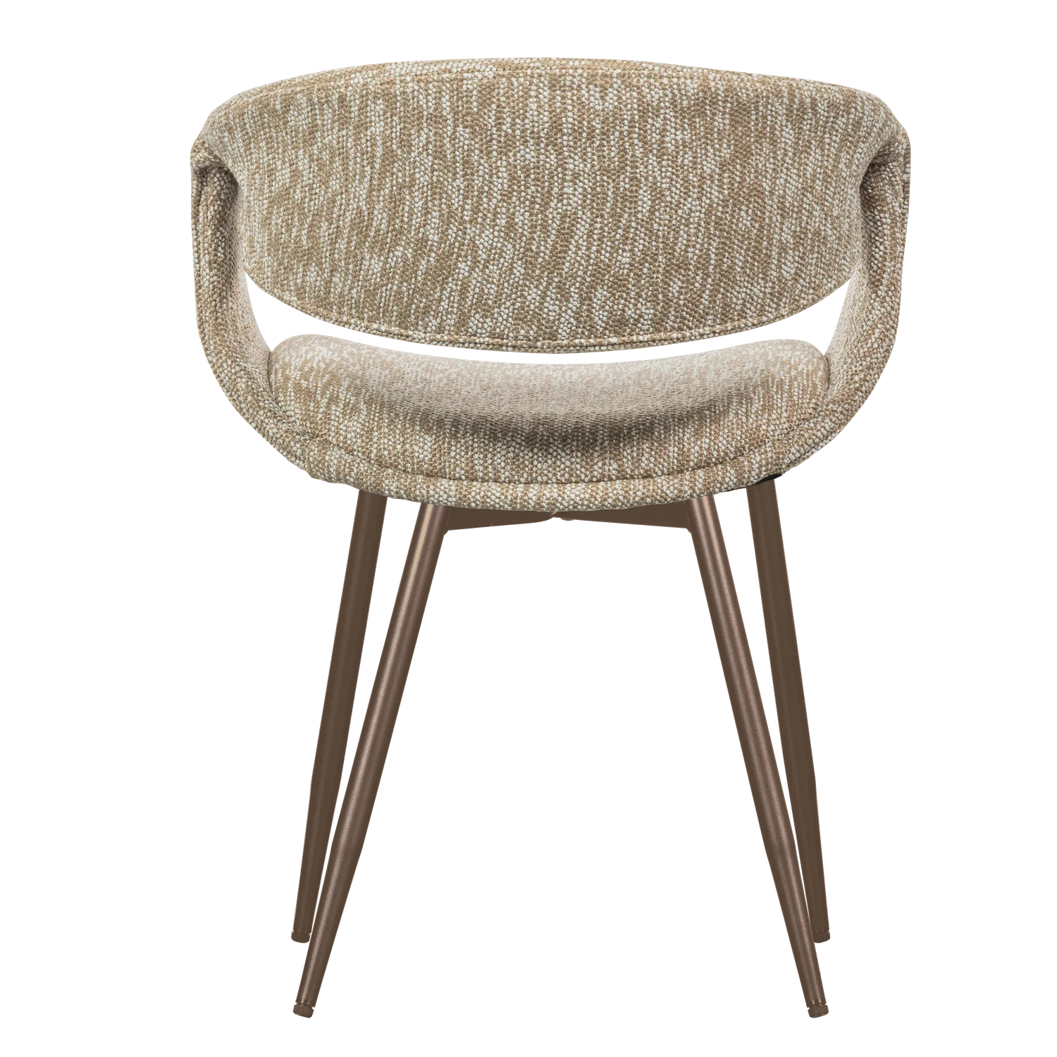 Sessel mit Armlehnen YOSSI beige mit braunem Metallgestell