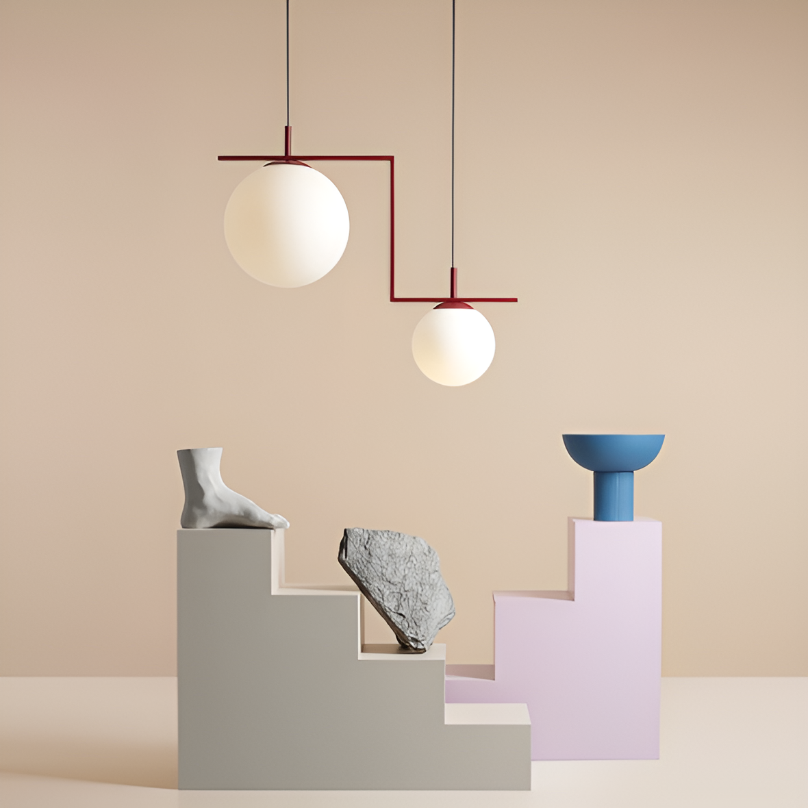 Lampa wisząca ZAC DUO bordowy