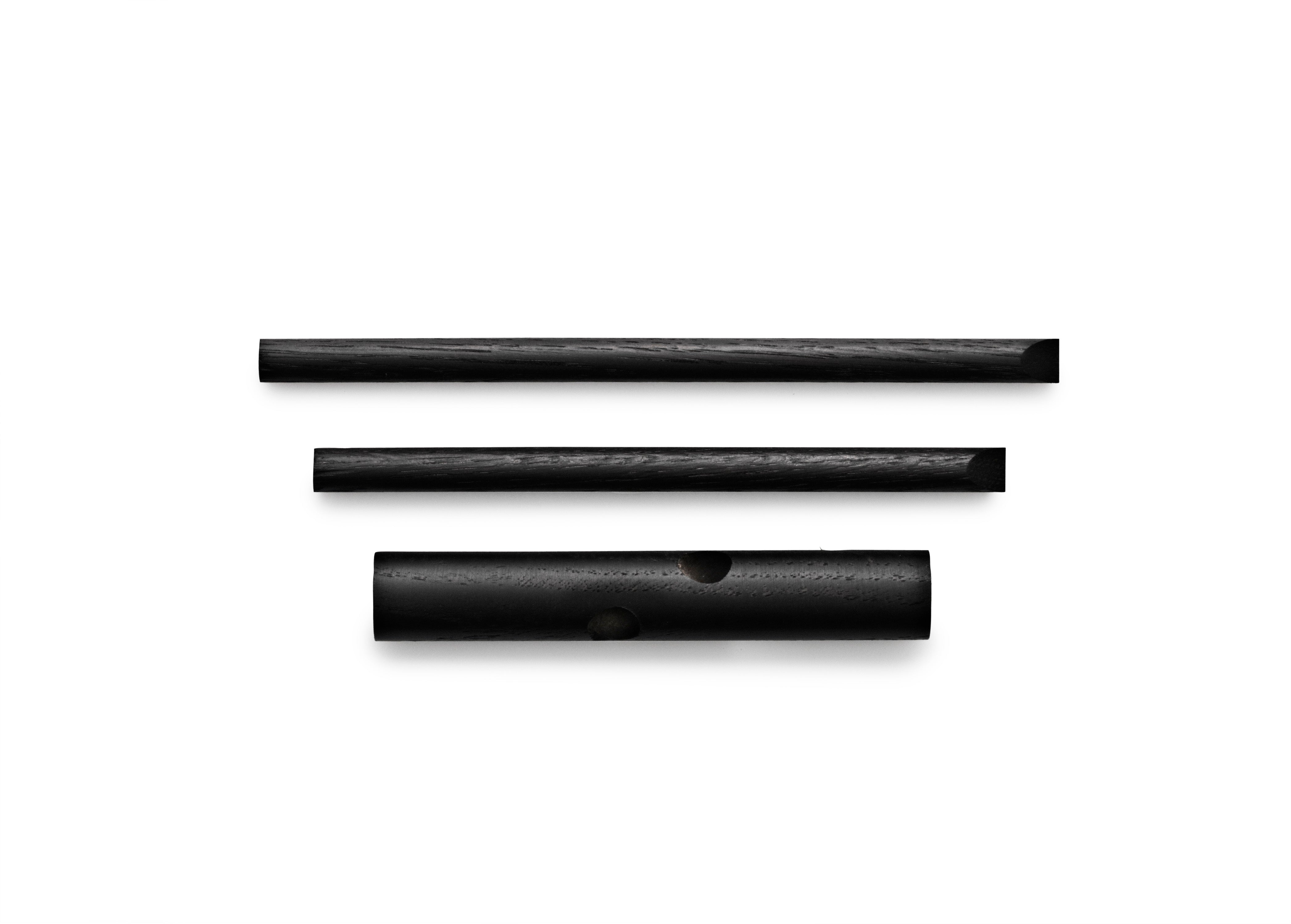 Zestaw wieszaków STICKS czarne drewno dębowe