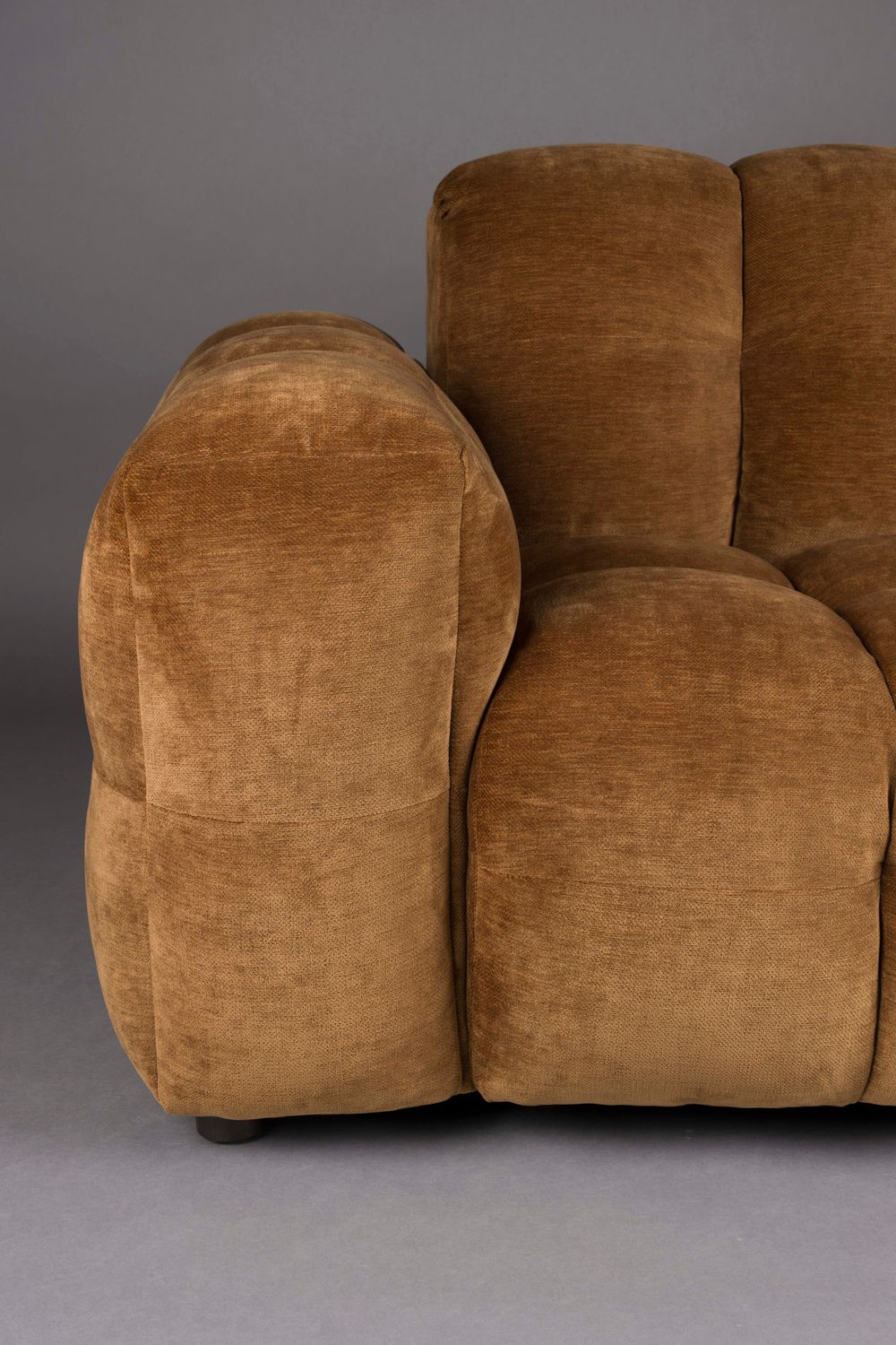 Sofa modułowa HACKMAN - element końcowy lewostronny koniakowy welur