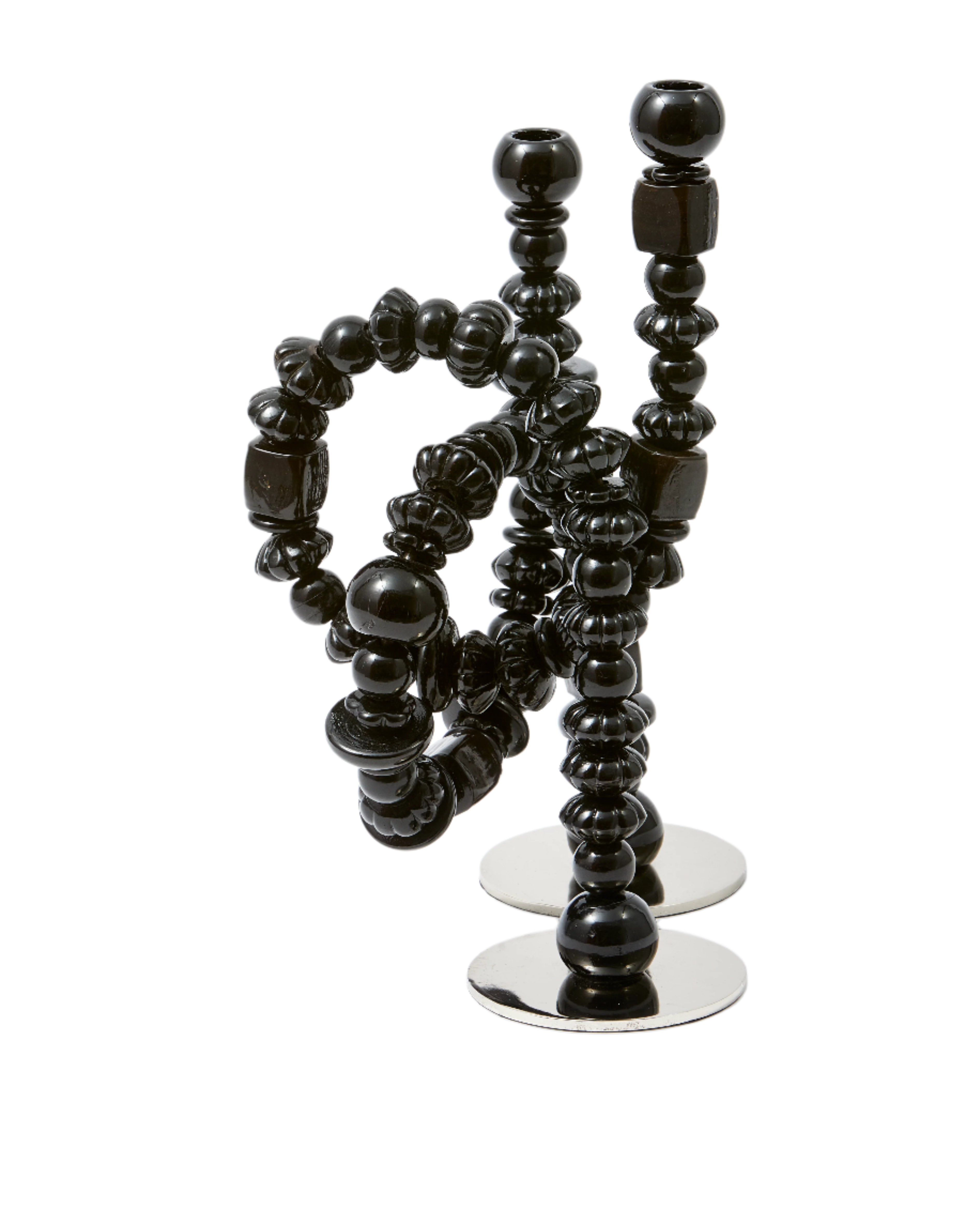 Świecznik BEADS czarny