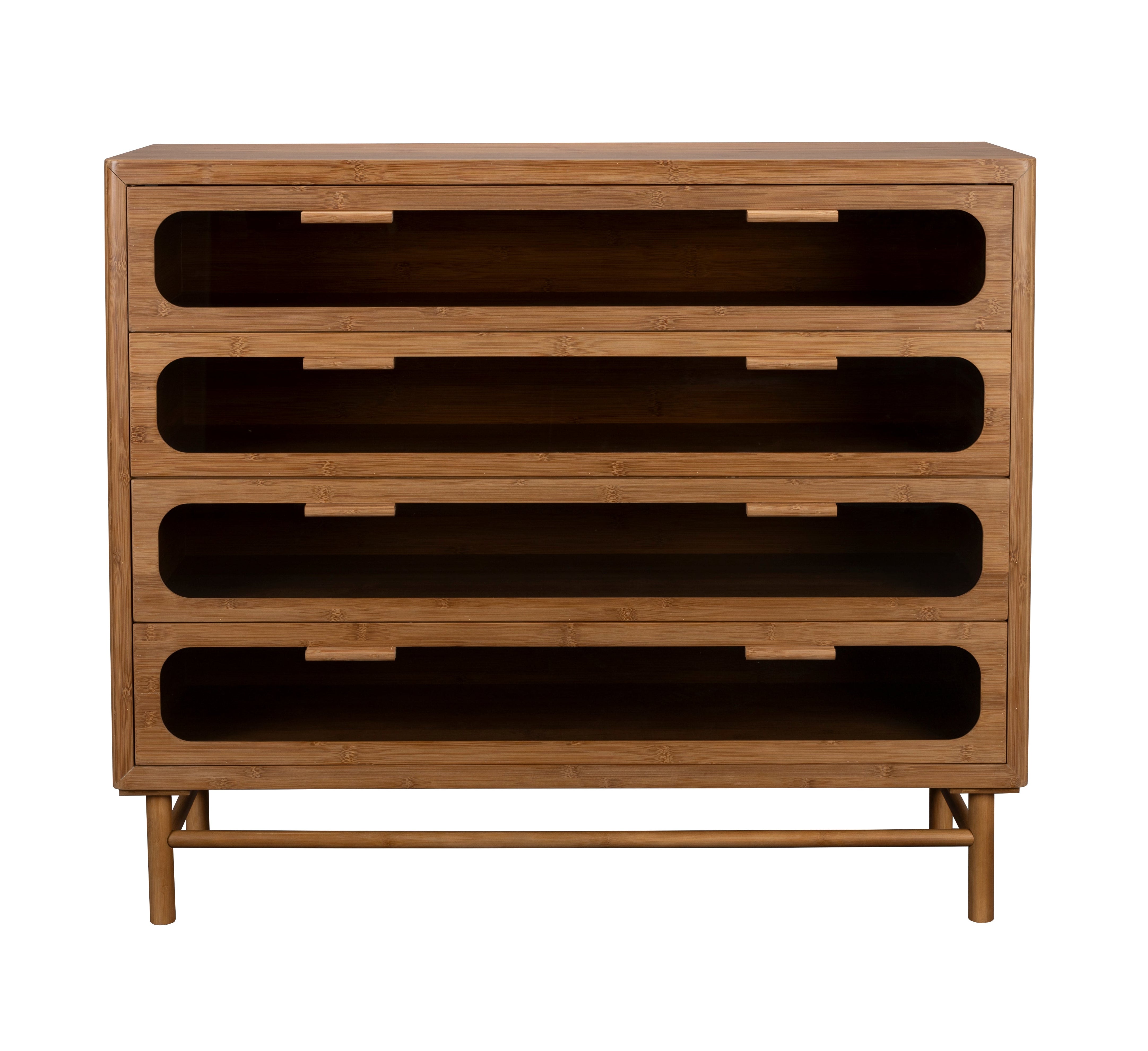 CAROUN Chest of Drawers Carbonized Bamboo Wood