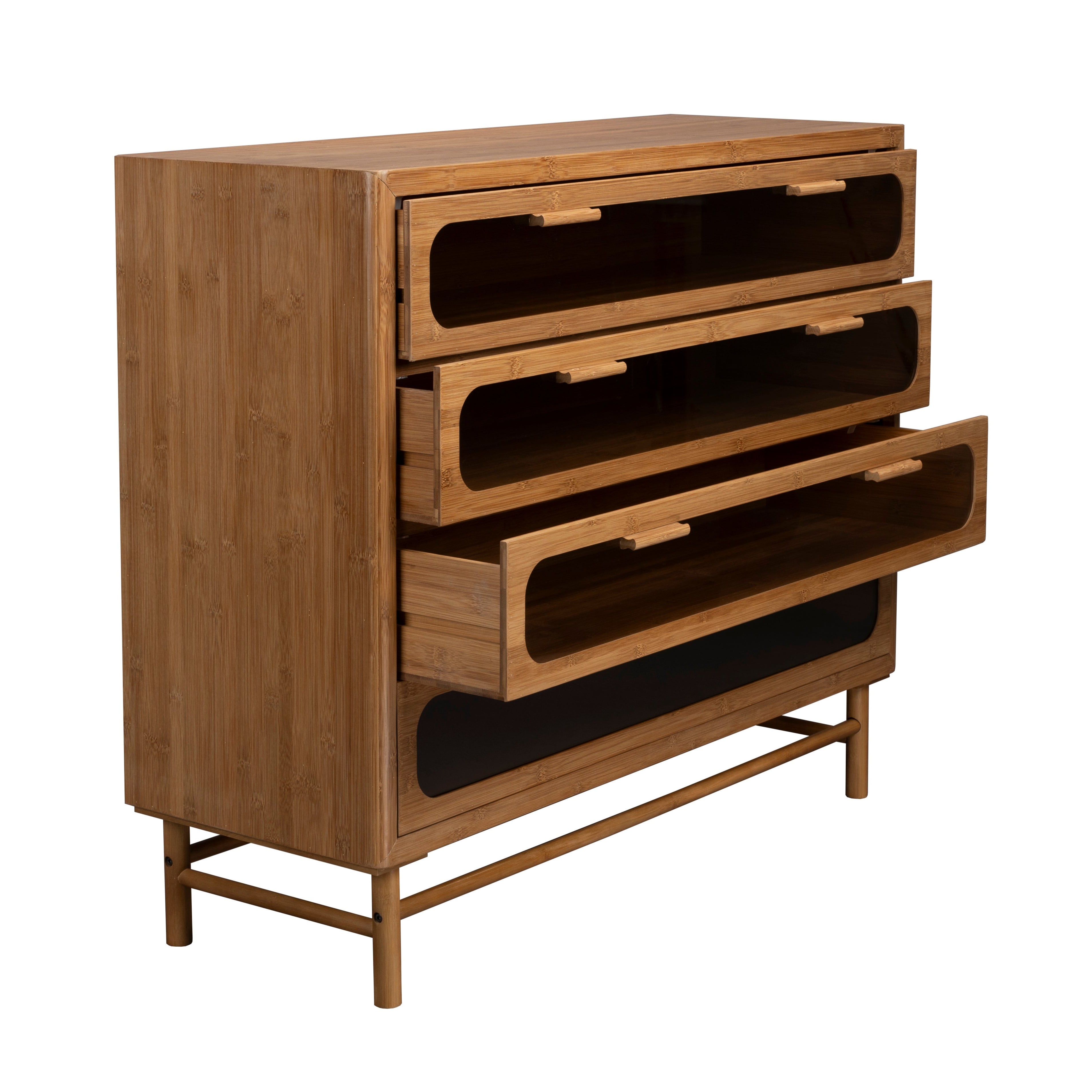 CAROUN Chest of Drawers Carbonized Bamboo Wood
