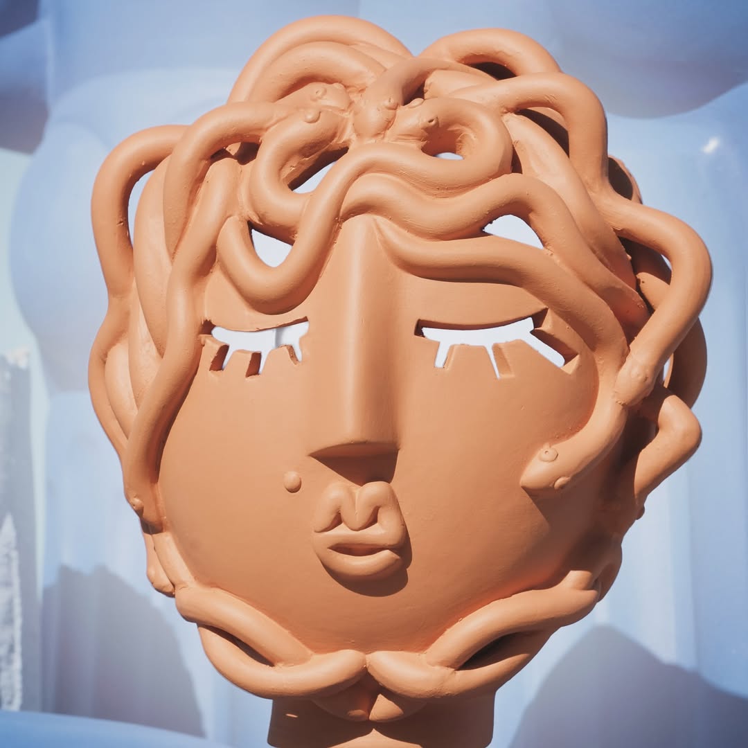 Lampa stołowa MAGNA GRAECIA - MEDUSA terakota