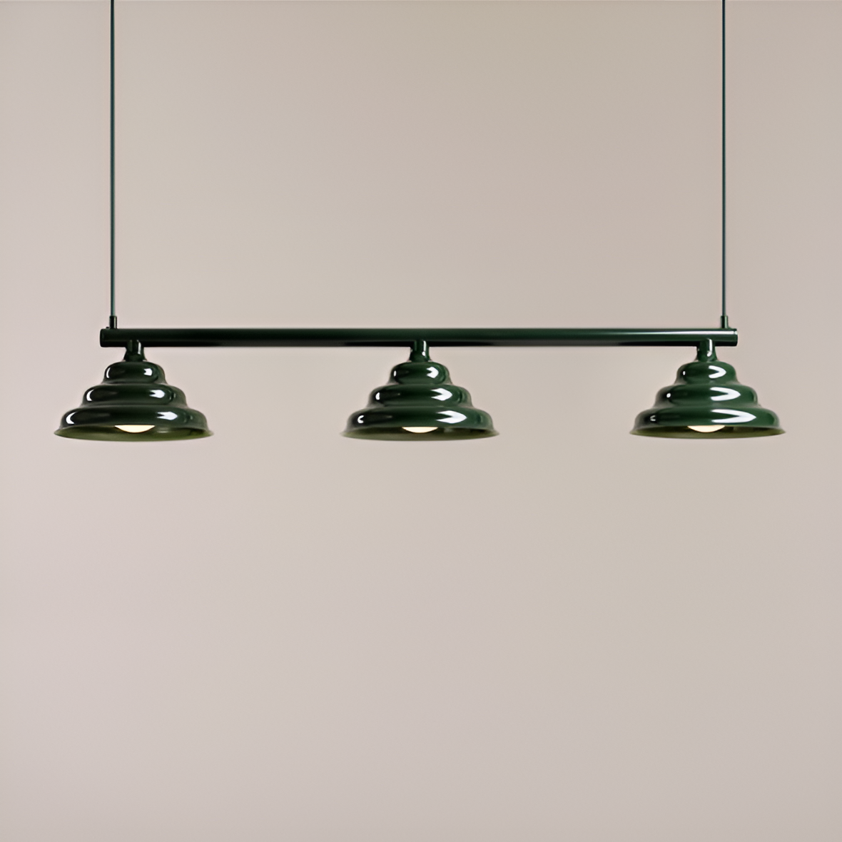 Hanging lamp wave green trio