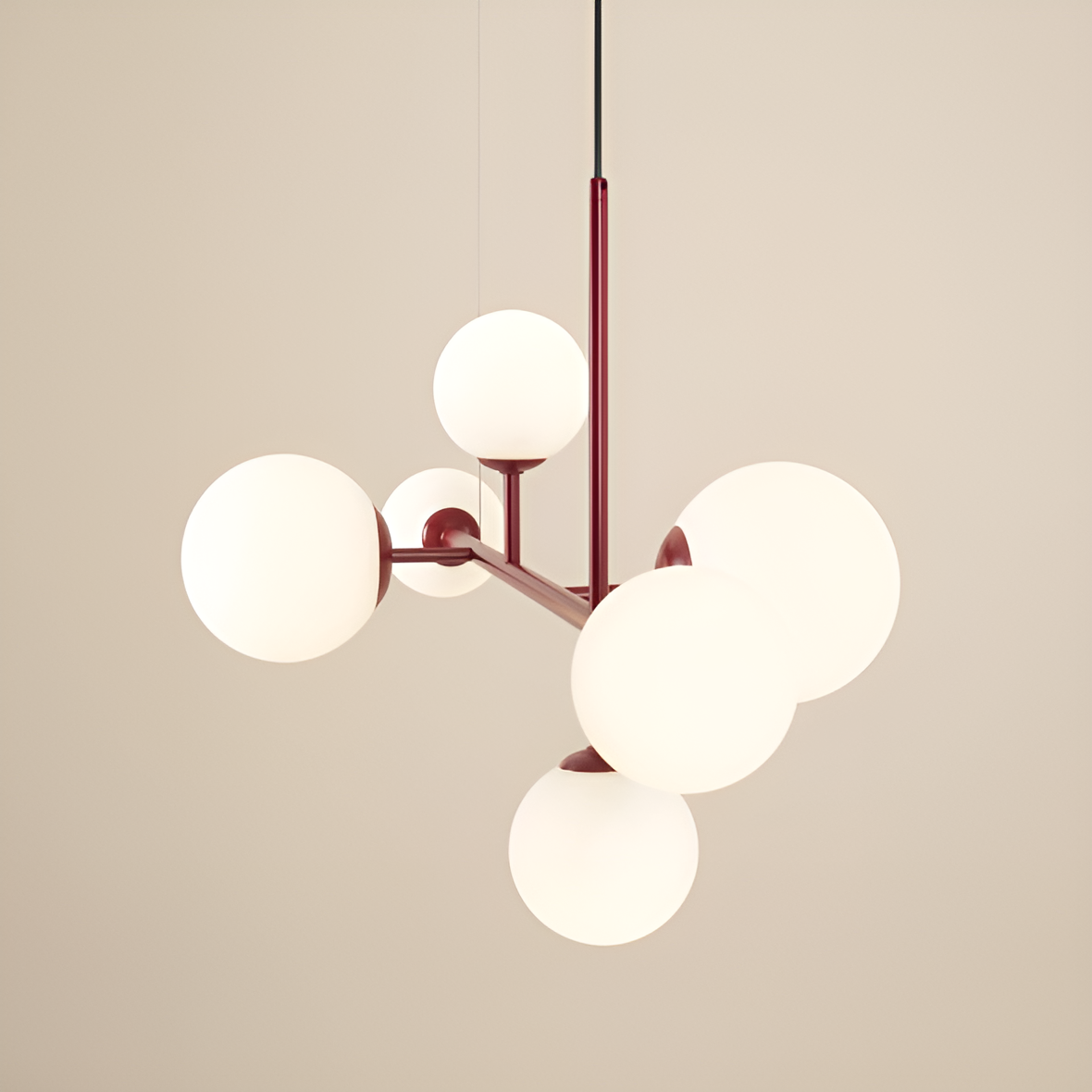 Hanging lamp Dione Hexa red
