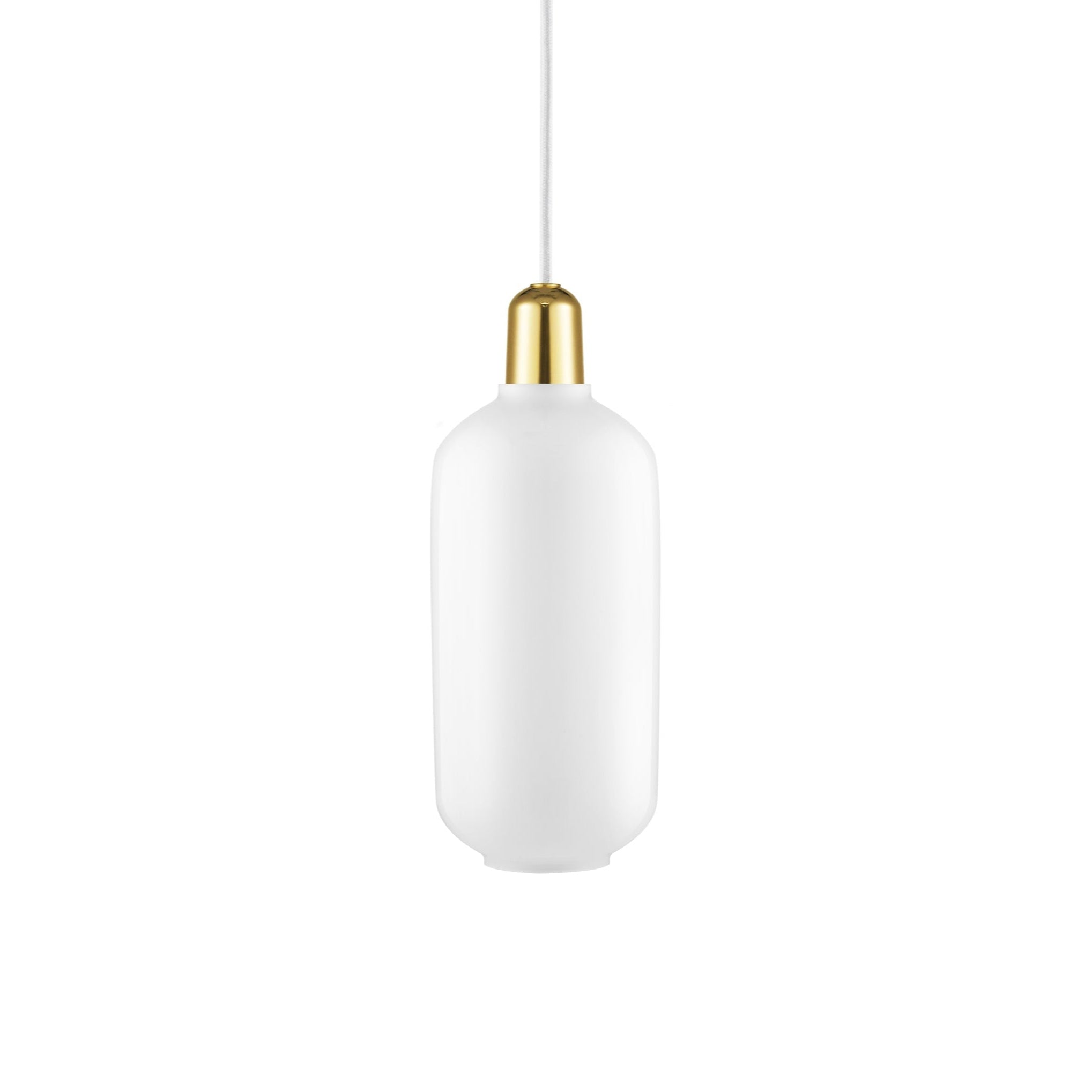 AMP LARGE pendant lamp white glass with gold finish