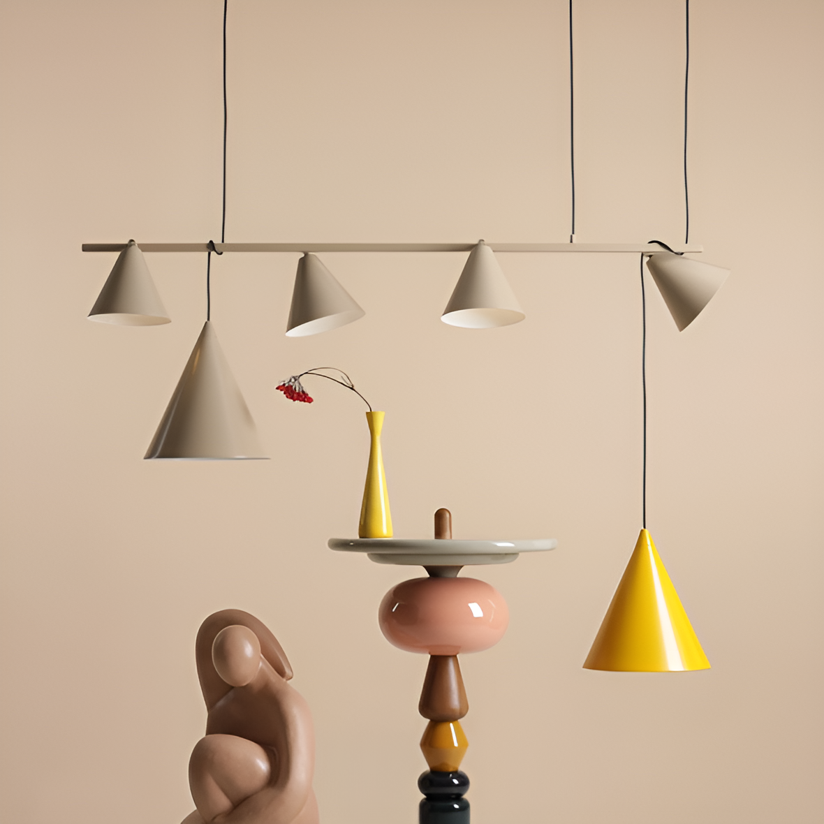 Hängelampe FORM QUATRO beige