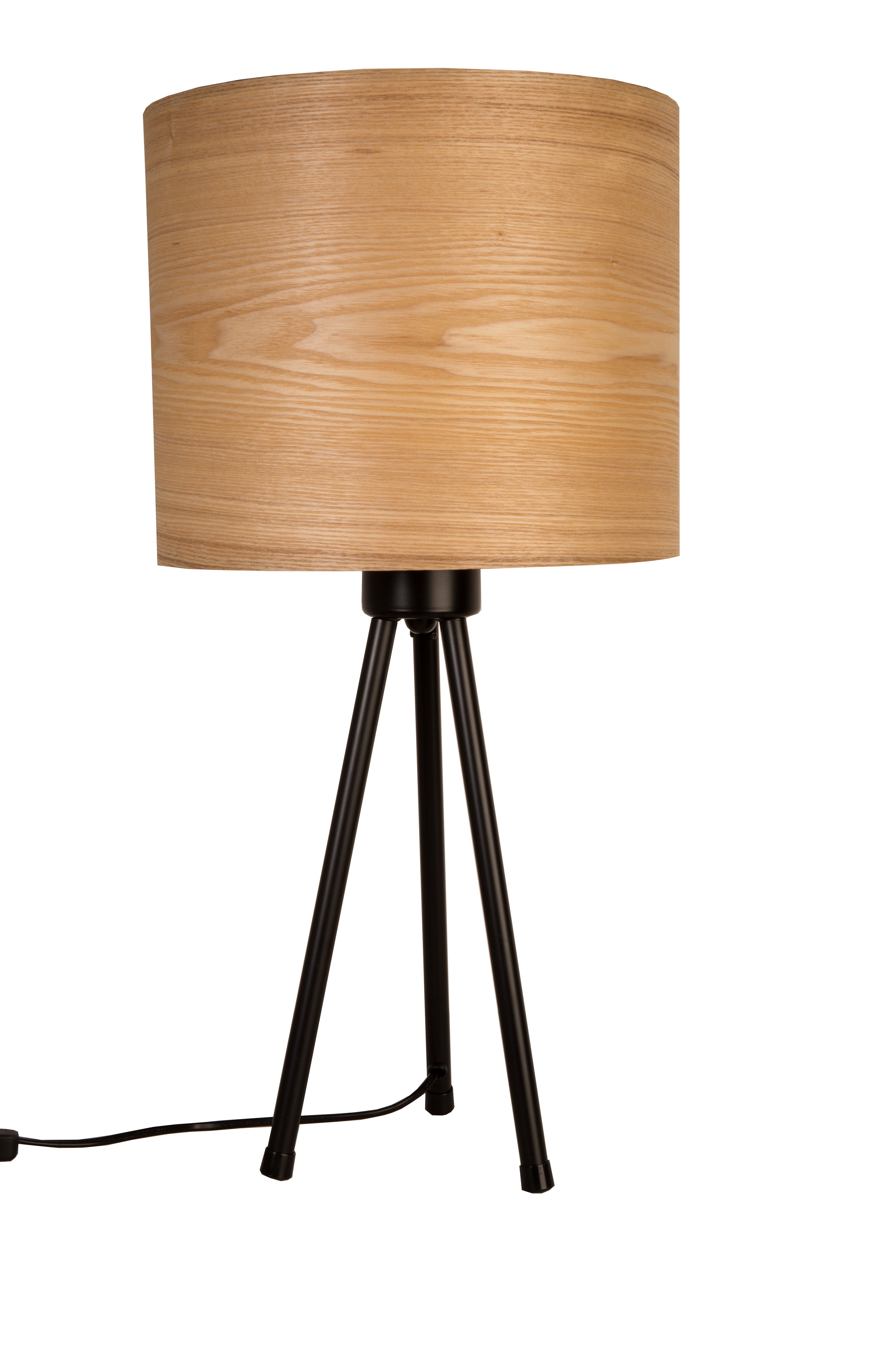Lampa stołowa WOODLAND fornir jesionowy z czarną podstawą