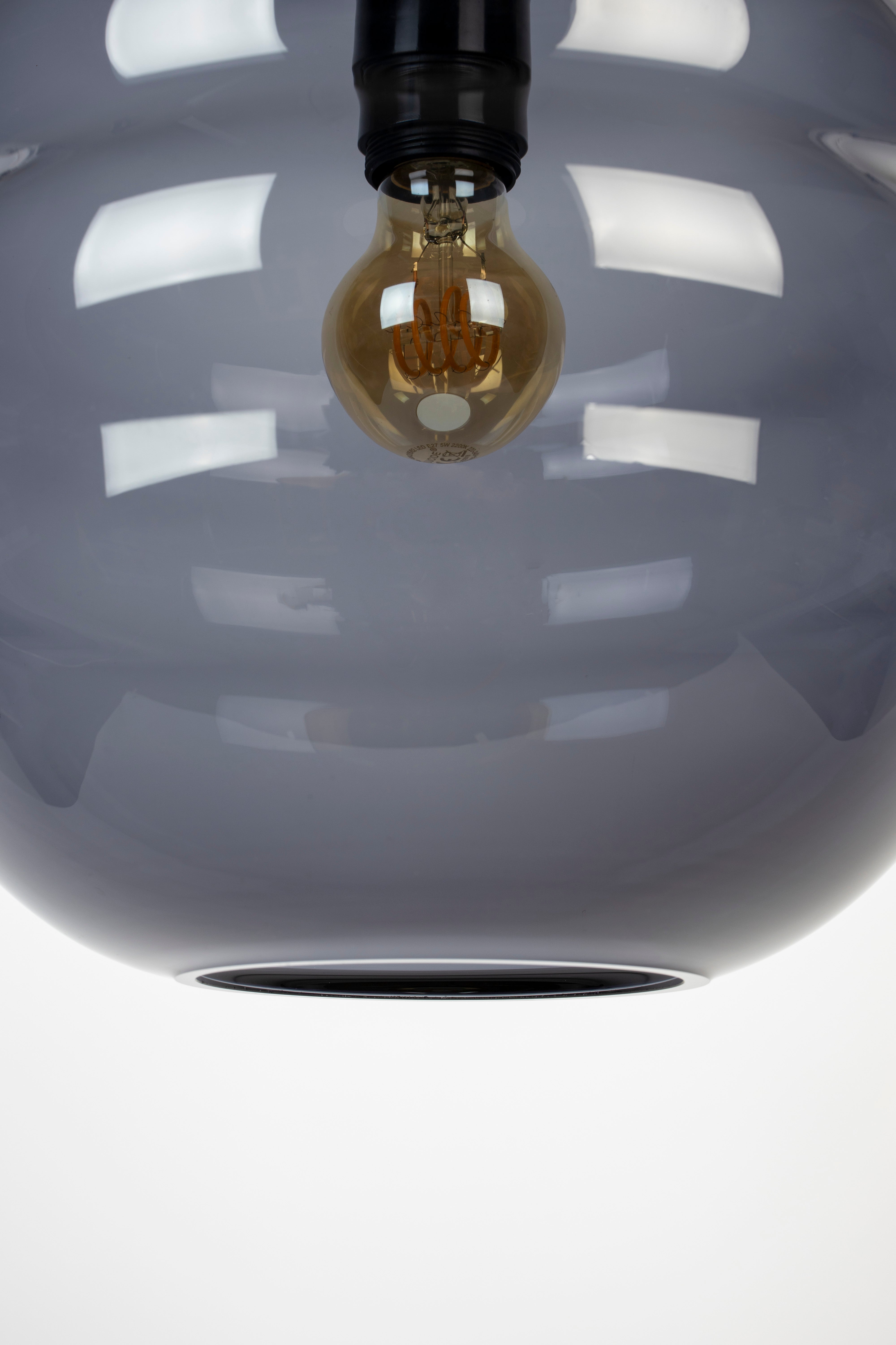 Lampa wisząca LAUREN czarne szkło