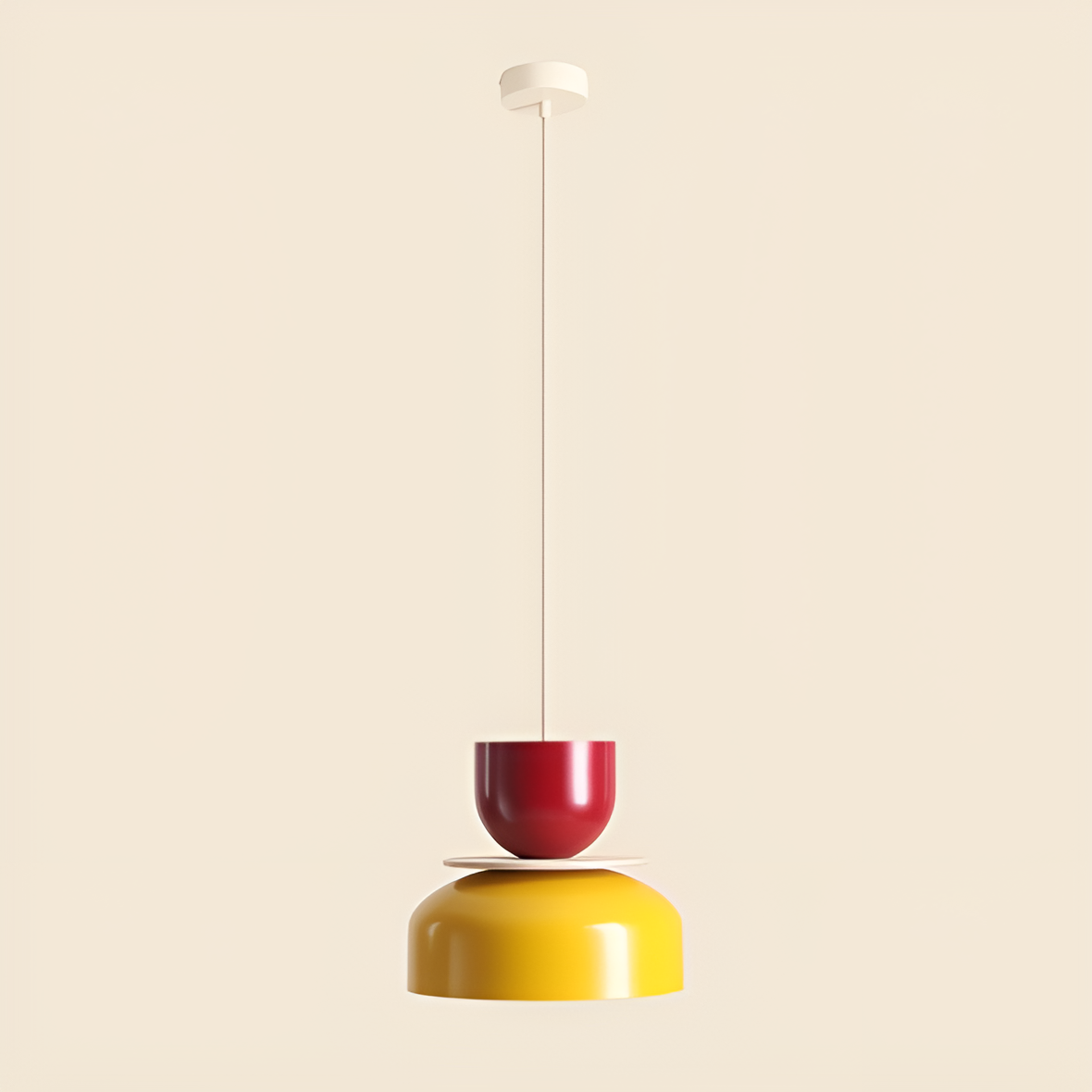 Lampa wisząca UTO bordowy z żółtym