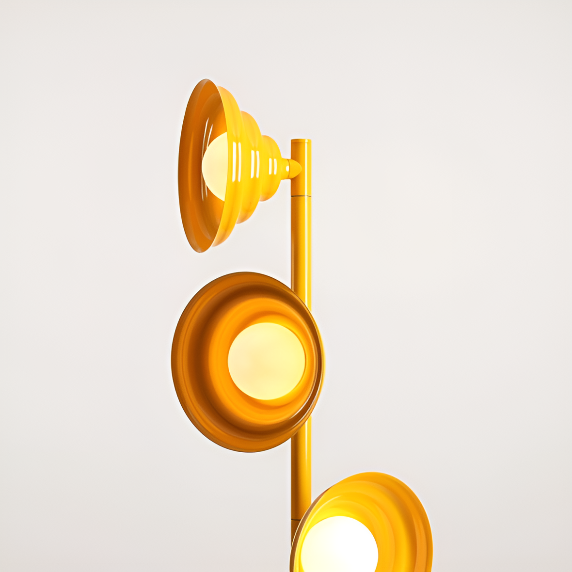 Floor lamp with regulation of shades wave