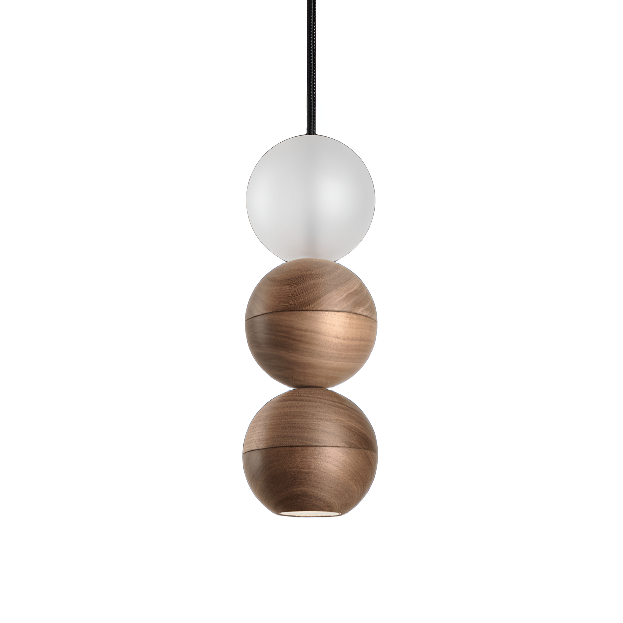 Lampa wisząca WOODOO GLASS lite drewno orzechowe