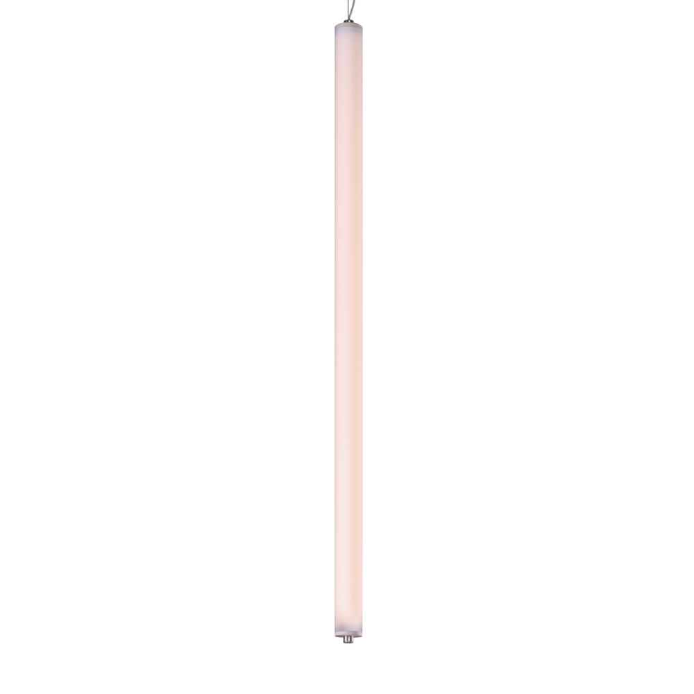 Lampa wisząca pionowa LONGA mleczny klosz z betonowym detalem