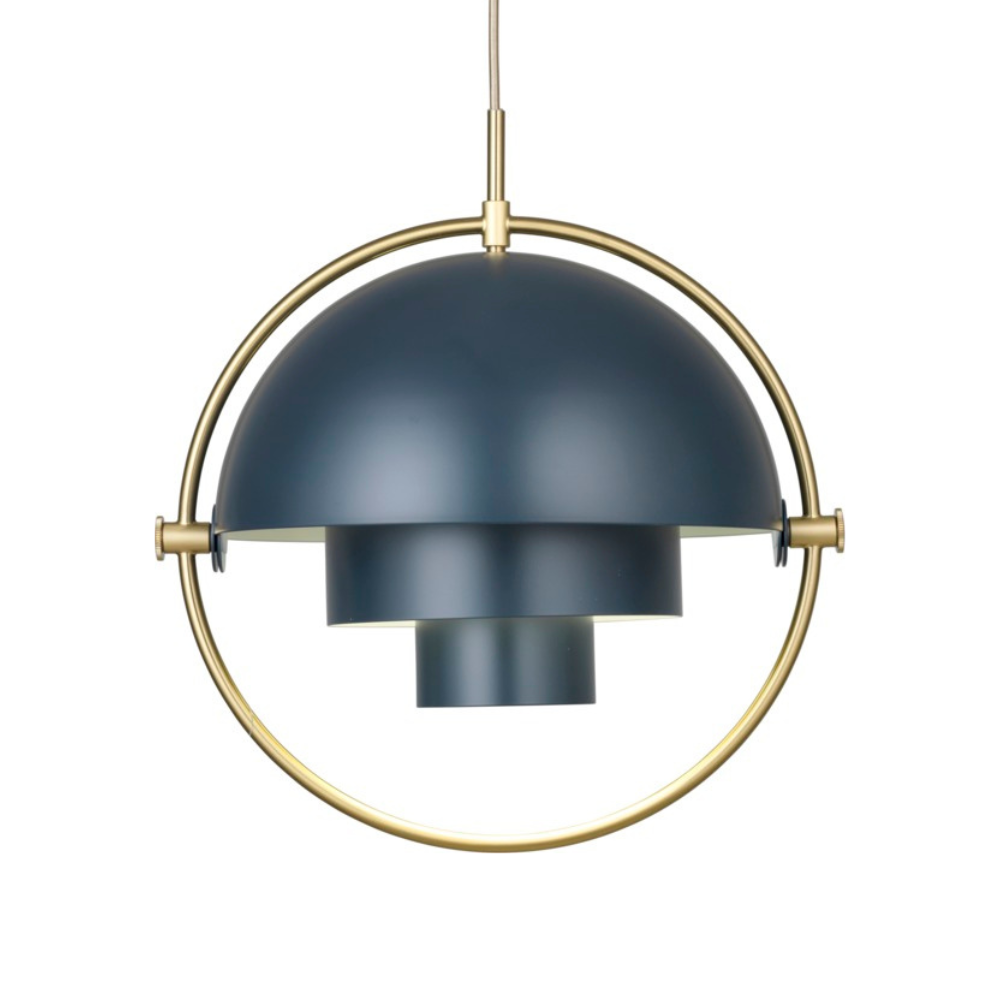 MULTI-LITE sea green pendant lamp with brass
