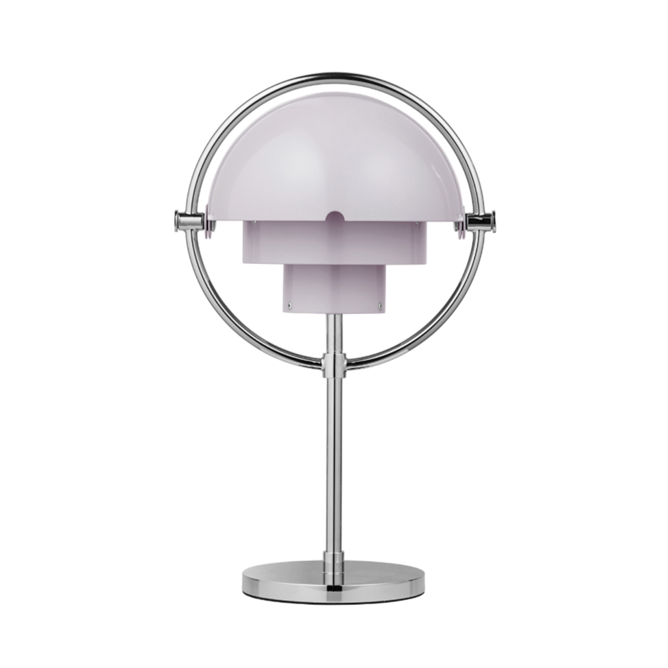 MULTI-LITE portable lamp in lilac with a chrome base