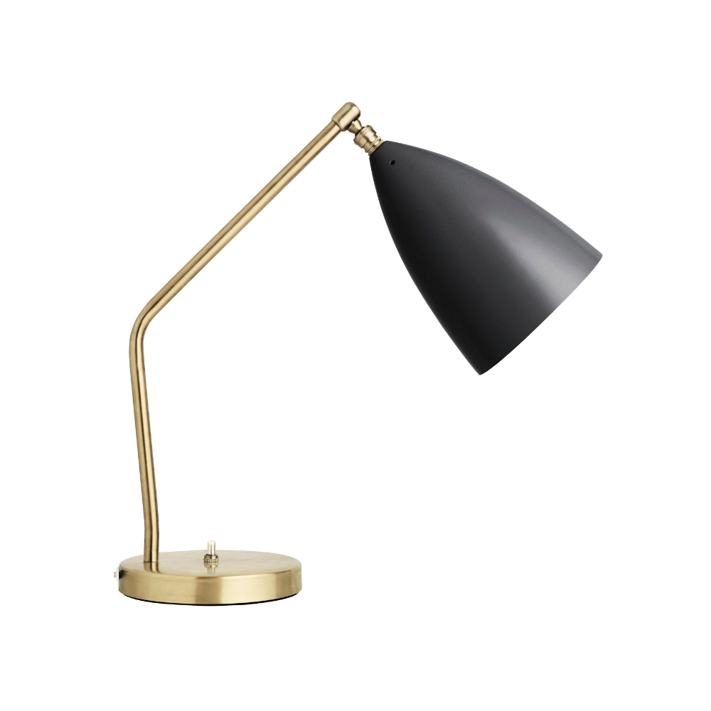 Lampa stołowa GRÄSHOPPA czarny klosz ze złotą podstawą