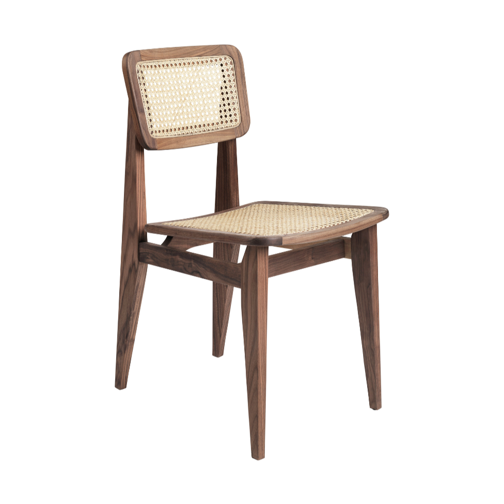 C-CHAIR walnut wood chair with weaving