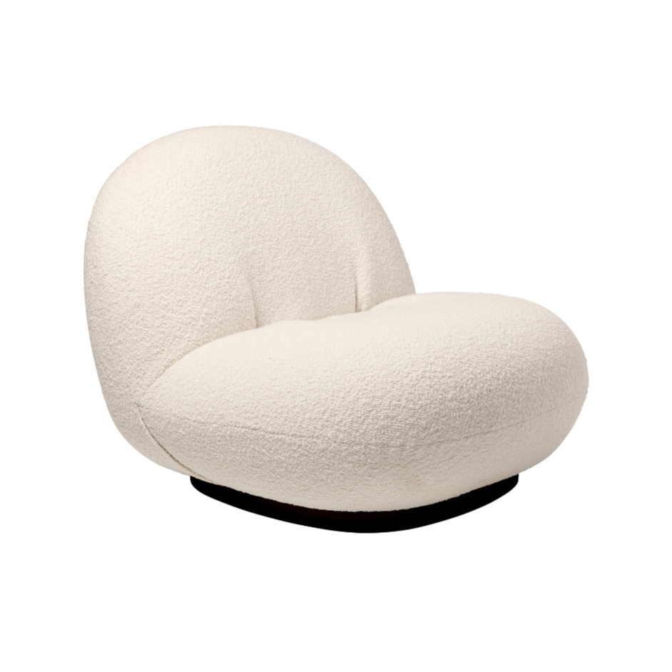 PACHA upholstered armchair with a black base