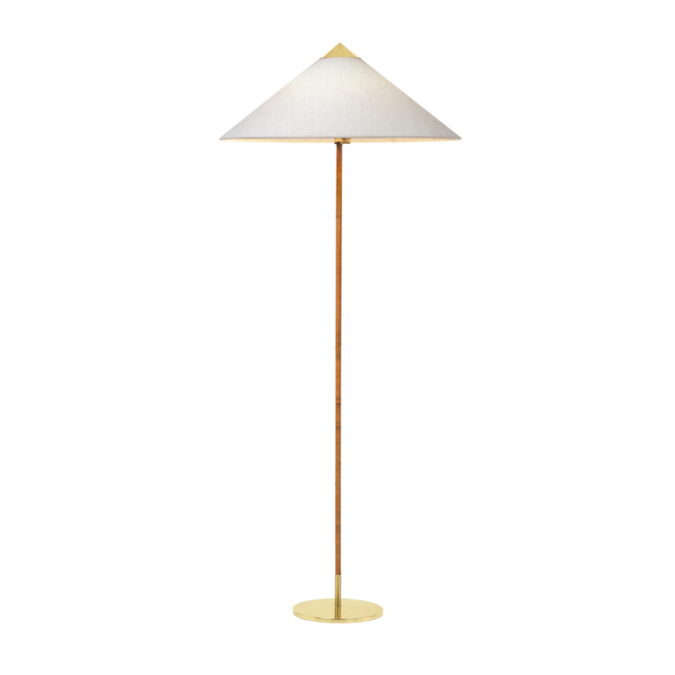 Stehlampe 9602 Messing mit weißem Schirm