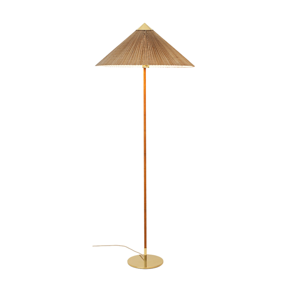 Stehlampe 9602 Messing mit Bambusschirm