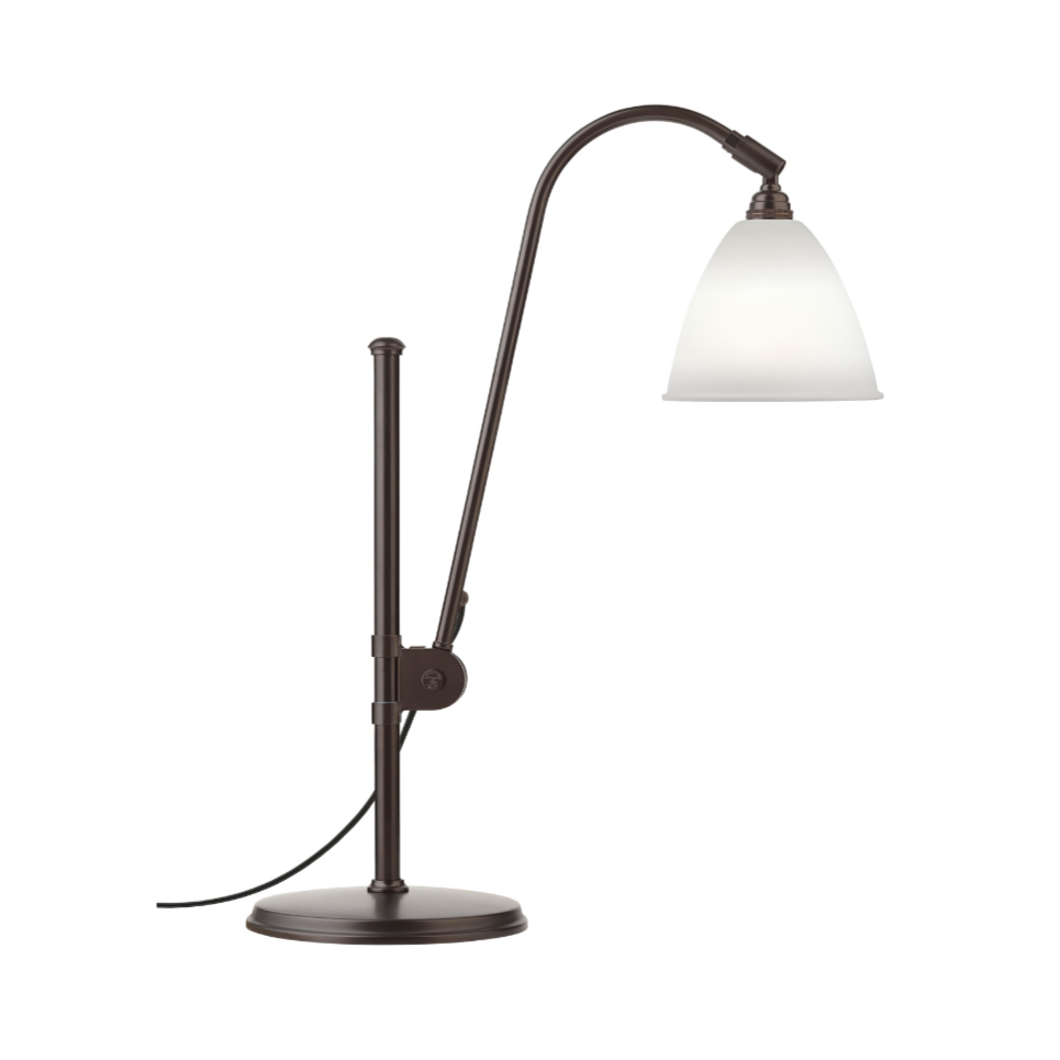 Lampa stołowa BESTLITE BL1 czarny z porcelanowym kloszem
