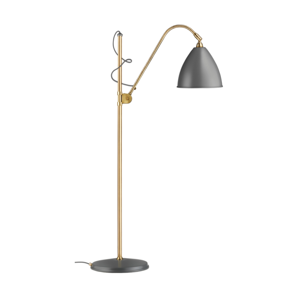 Lampa podłogowa BESTLITE BL3 mosiądz z czarnym matowym kloszem