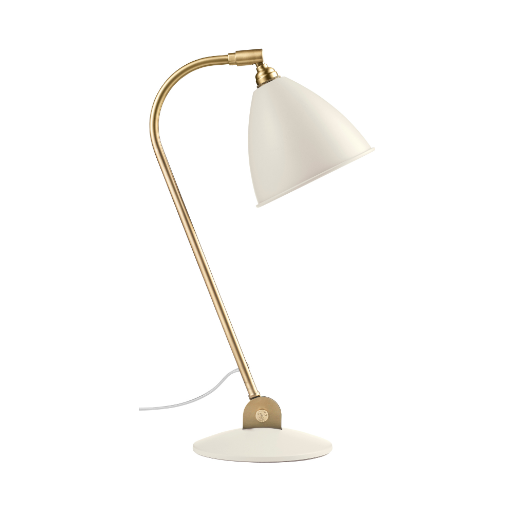 Lampa stołowa BESTLITE BL2 mosiądz z kremowym kloszem