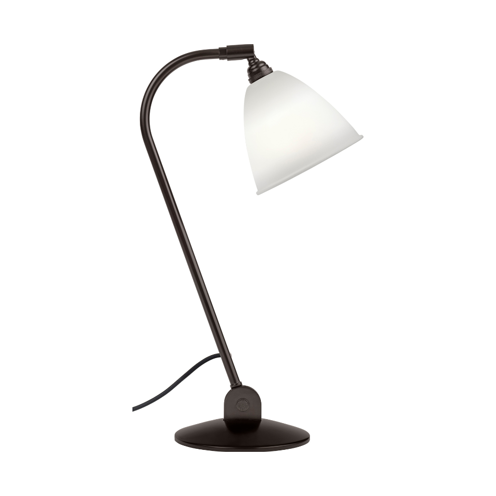 Lampa stołowa BESTLITE BL2 czarny z porcelanowym kloszem