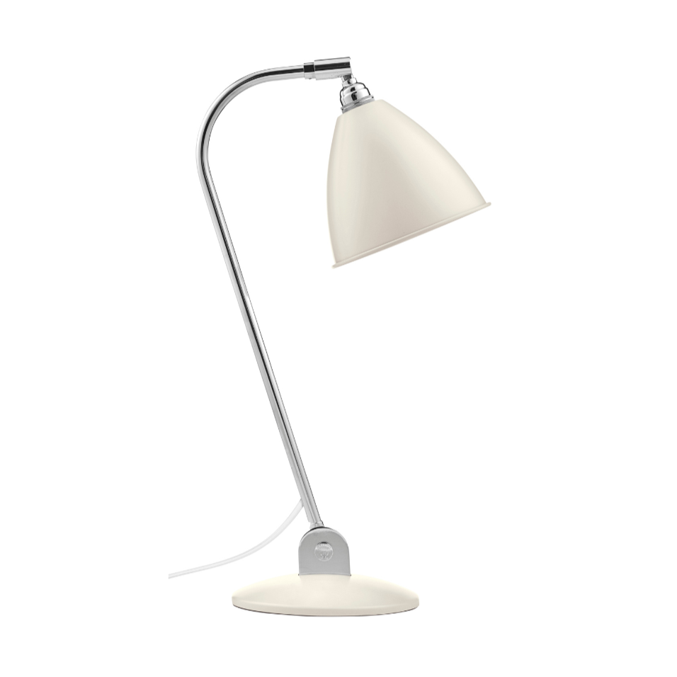 Lampa stołowa BESTLITE BL2 chrom z kremowym kloszem