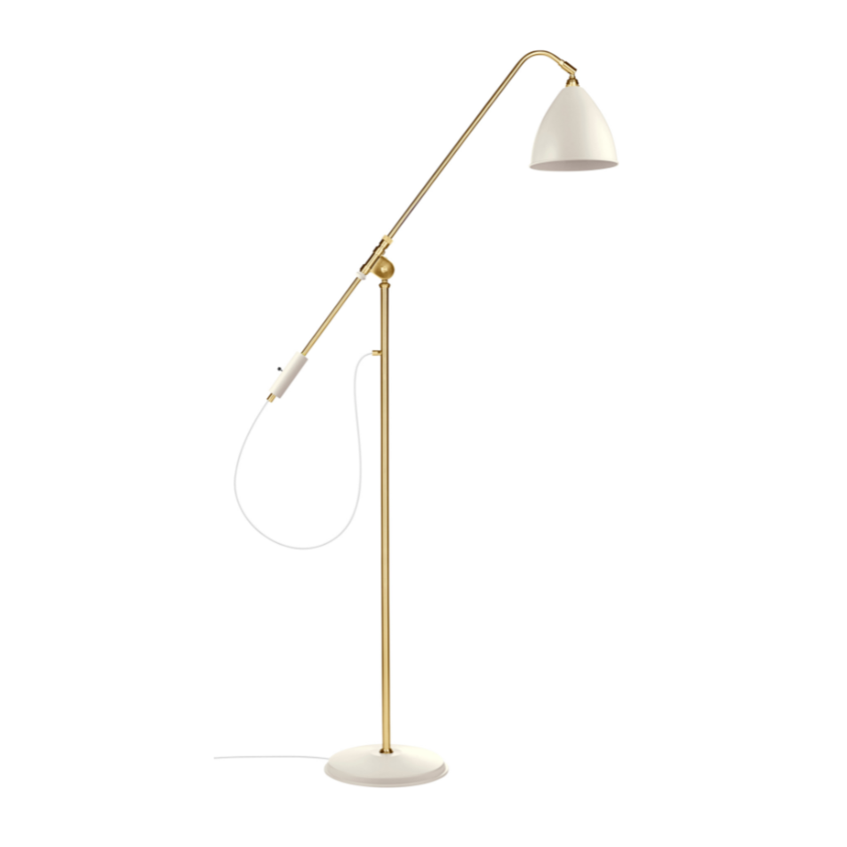 Lampa podłogowa BESTLITE BL4 mosiądz z kremowym kloszem