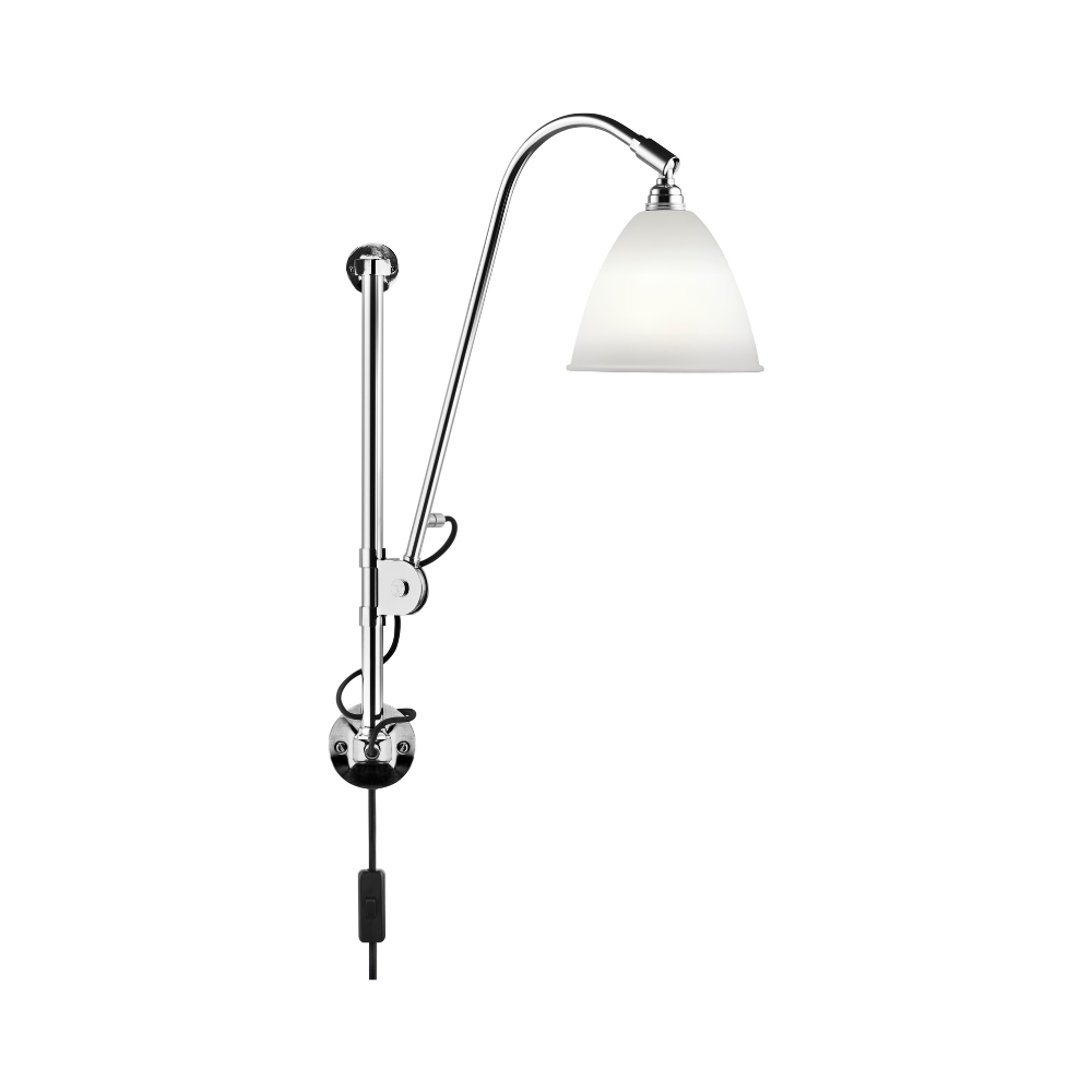 BESTLITE BL5 Wall Lamp in Chrome with Porcelain Shade