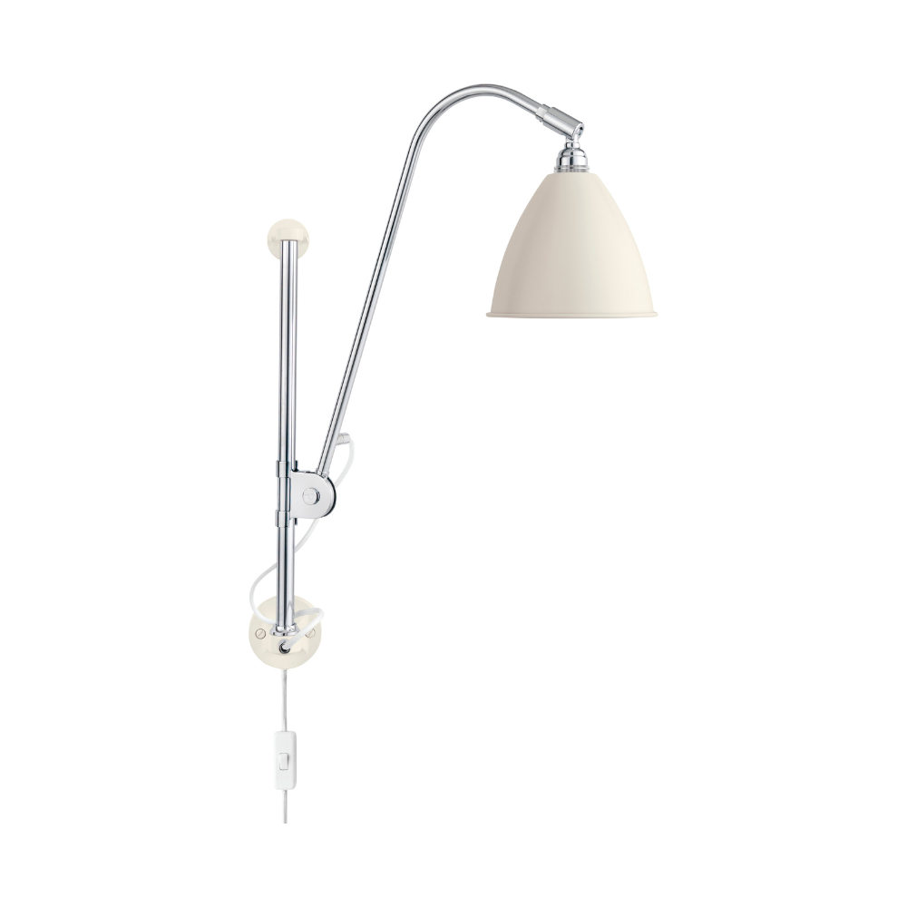 BESTLITE BL5 wall lamp chrome with cream shade