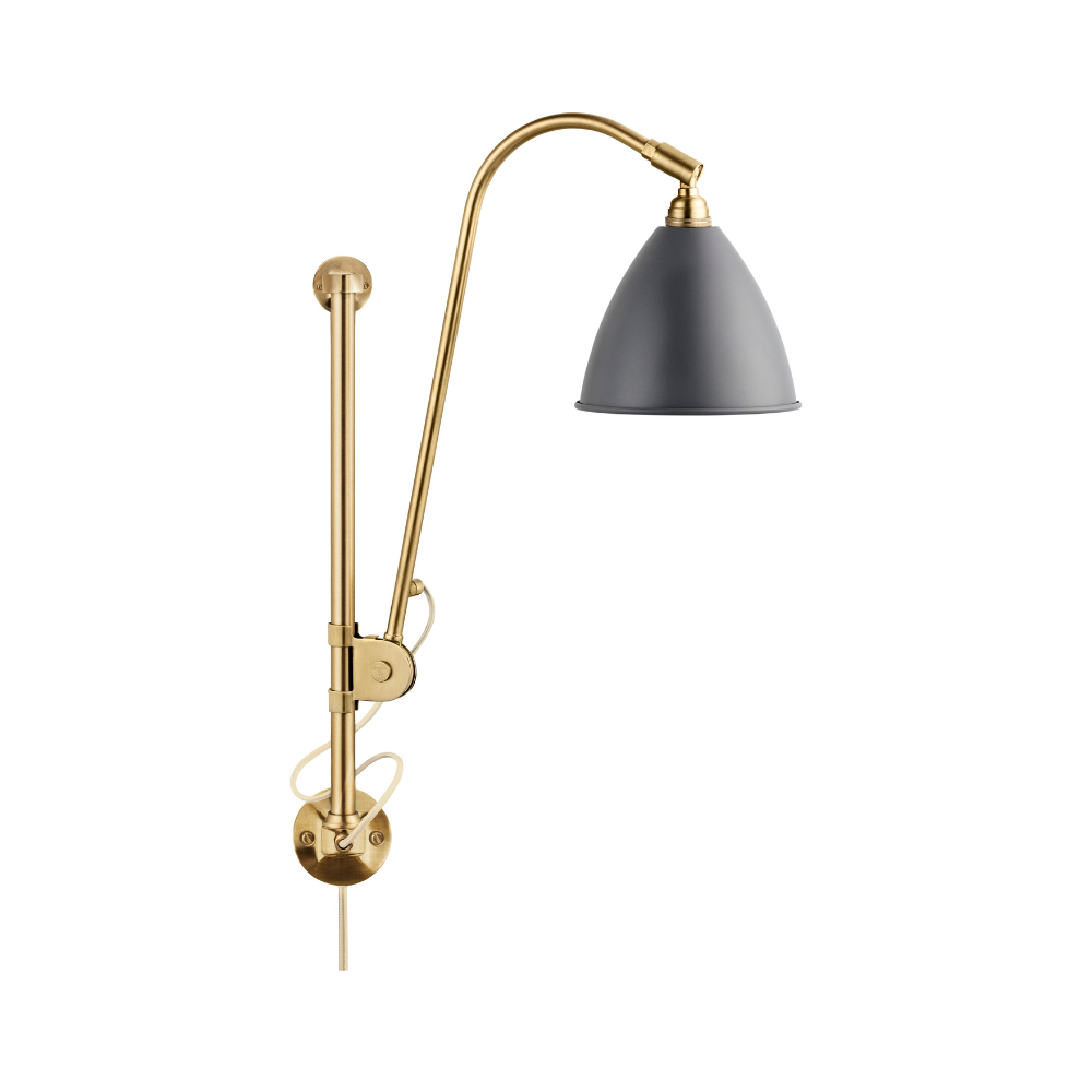 BESTLITE BL5 Wall Lamp in Brass with Gray Shade