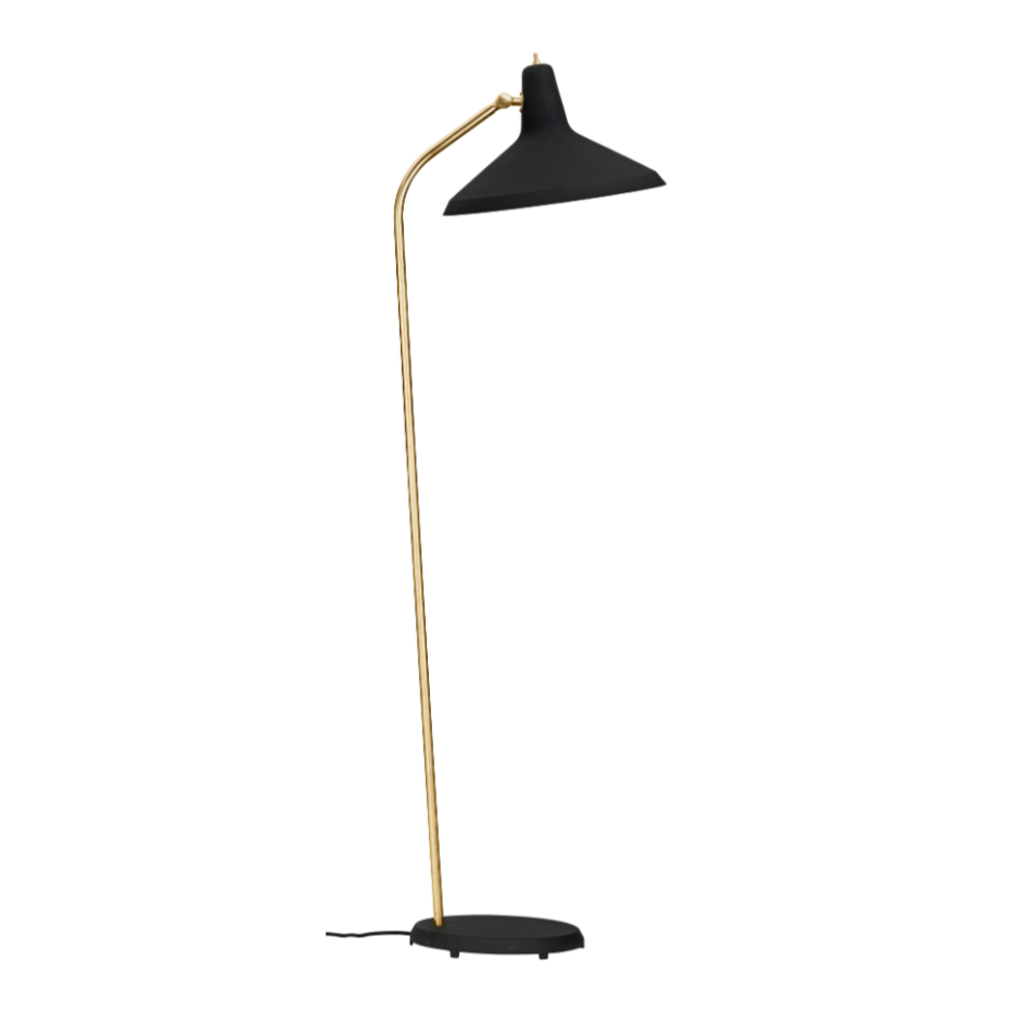 Stehlampe zum Lesen G-10 aus Messing mit Schwarz