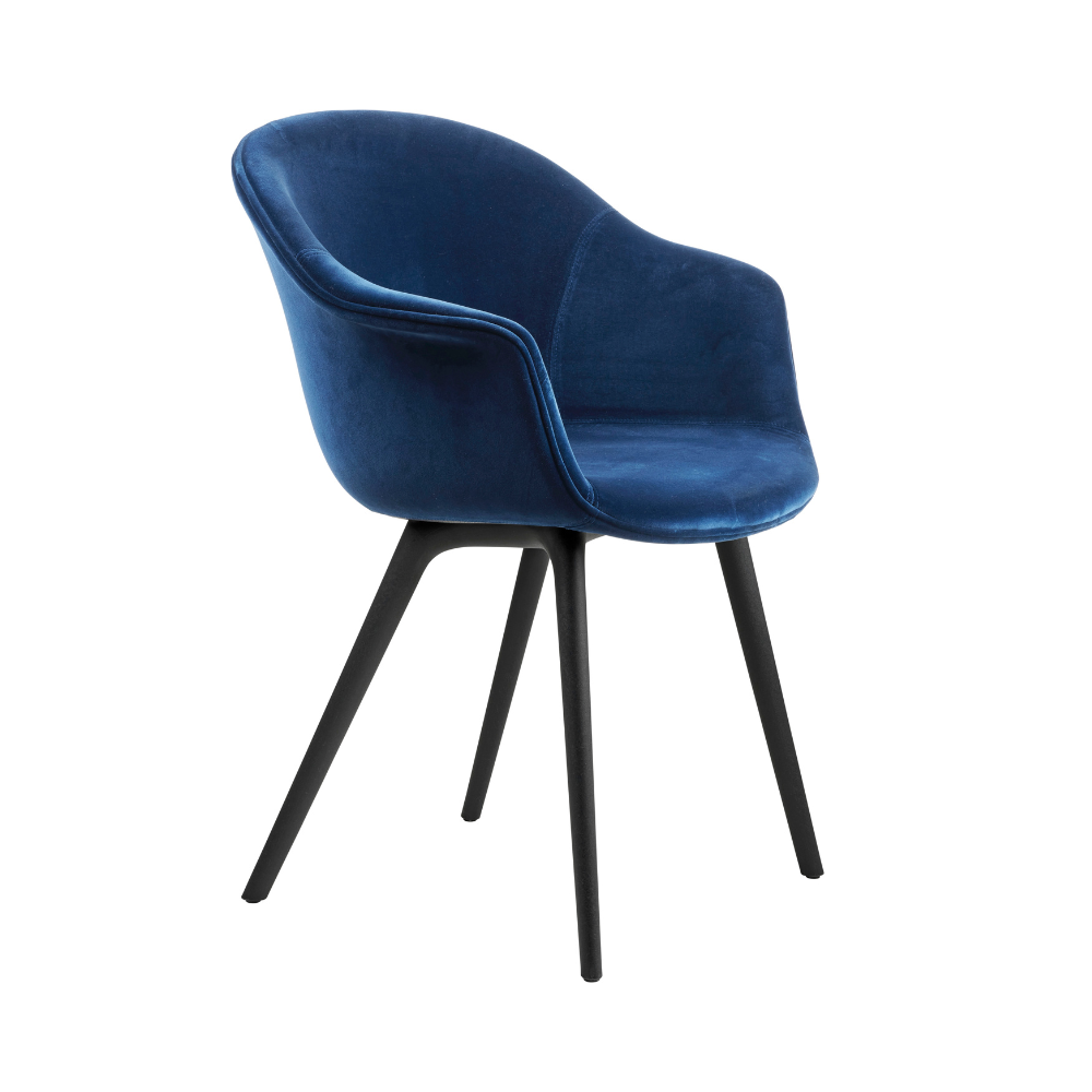 BAT upholstered chair with black base