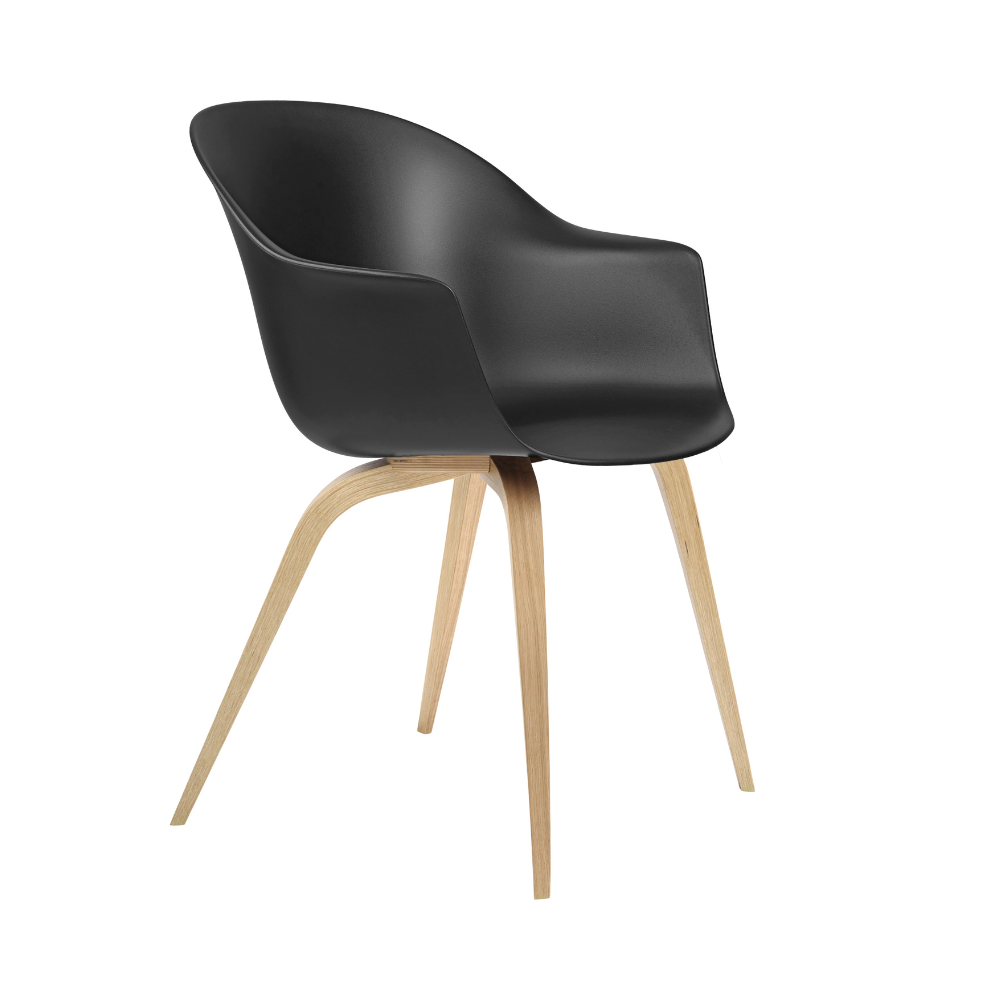 BAT chair black with oak base