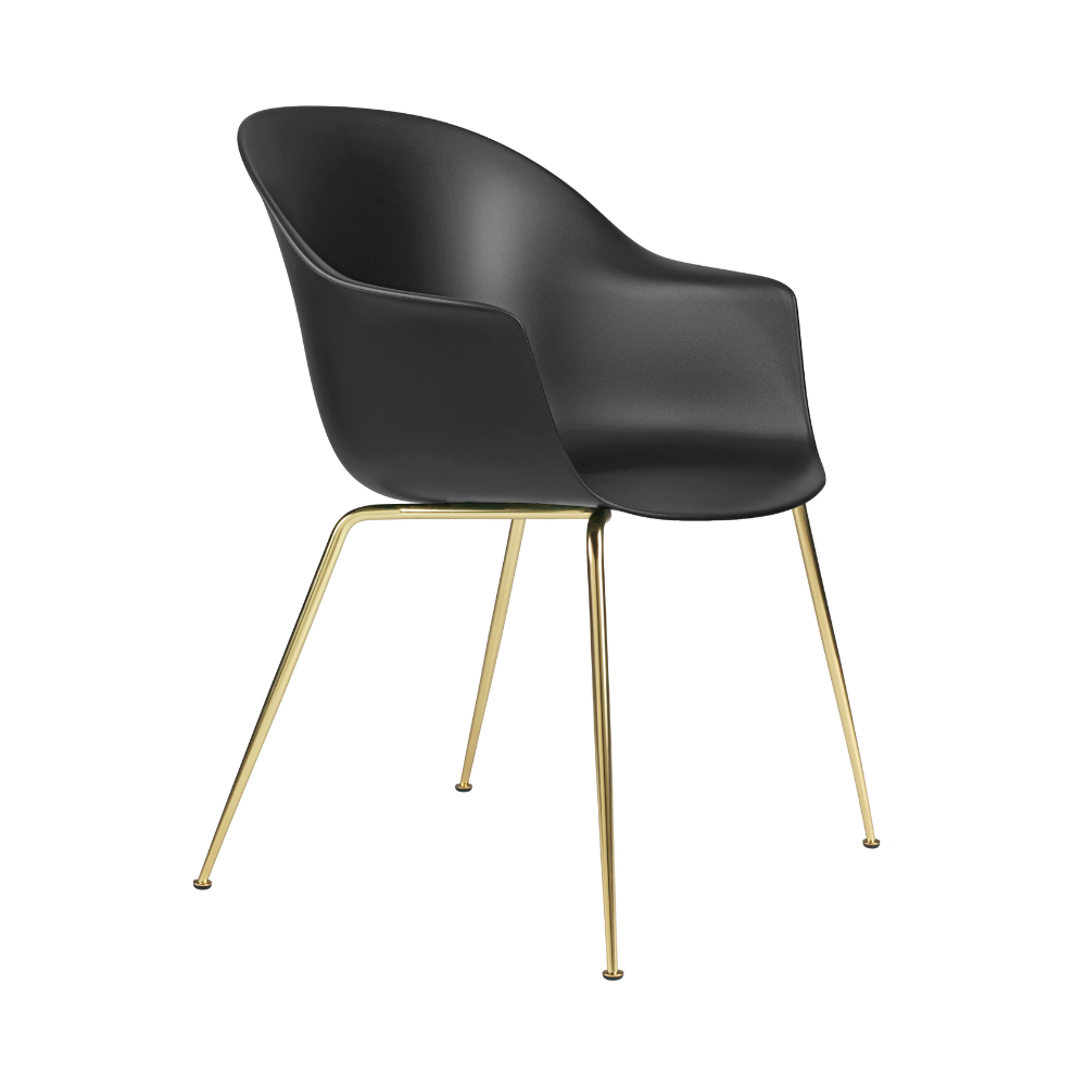 BAT chair black with gold base