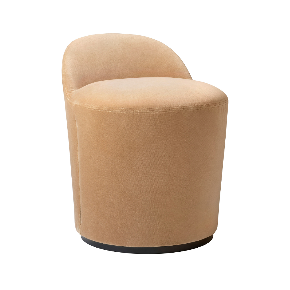Upholstered pouf TAIL with a black base